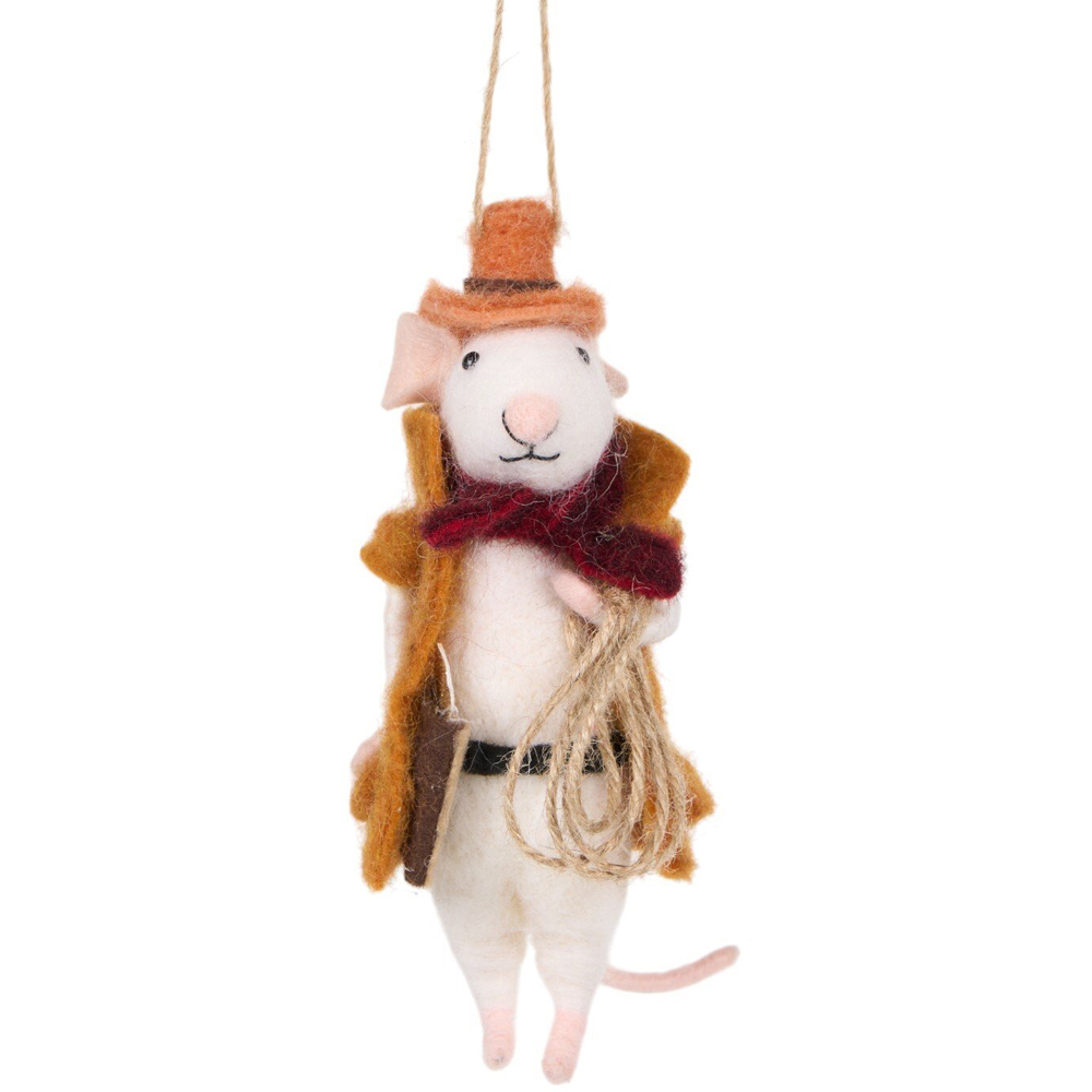 Western Mouse Hanging Decoration White and Brown Image 2