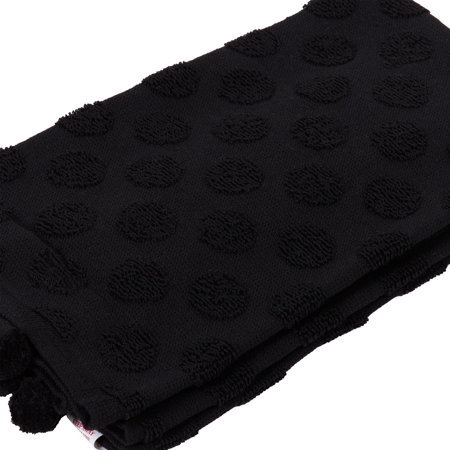 Divante Pack of 2 Dobby Terry Kitchen Towels with Pom Poms - Black Image 6