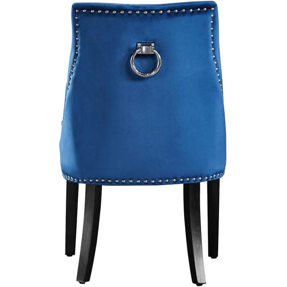 Life Interiors Windsor Blue Velvet Knocker Back Dining Chair Set of 6 Image 3