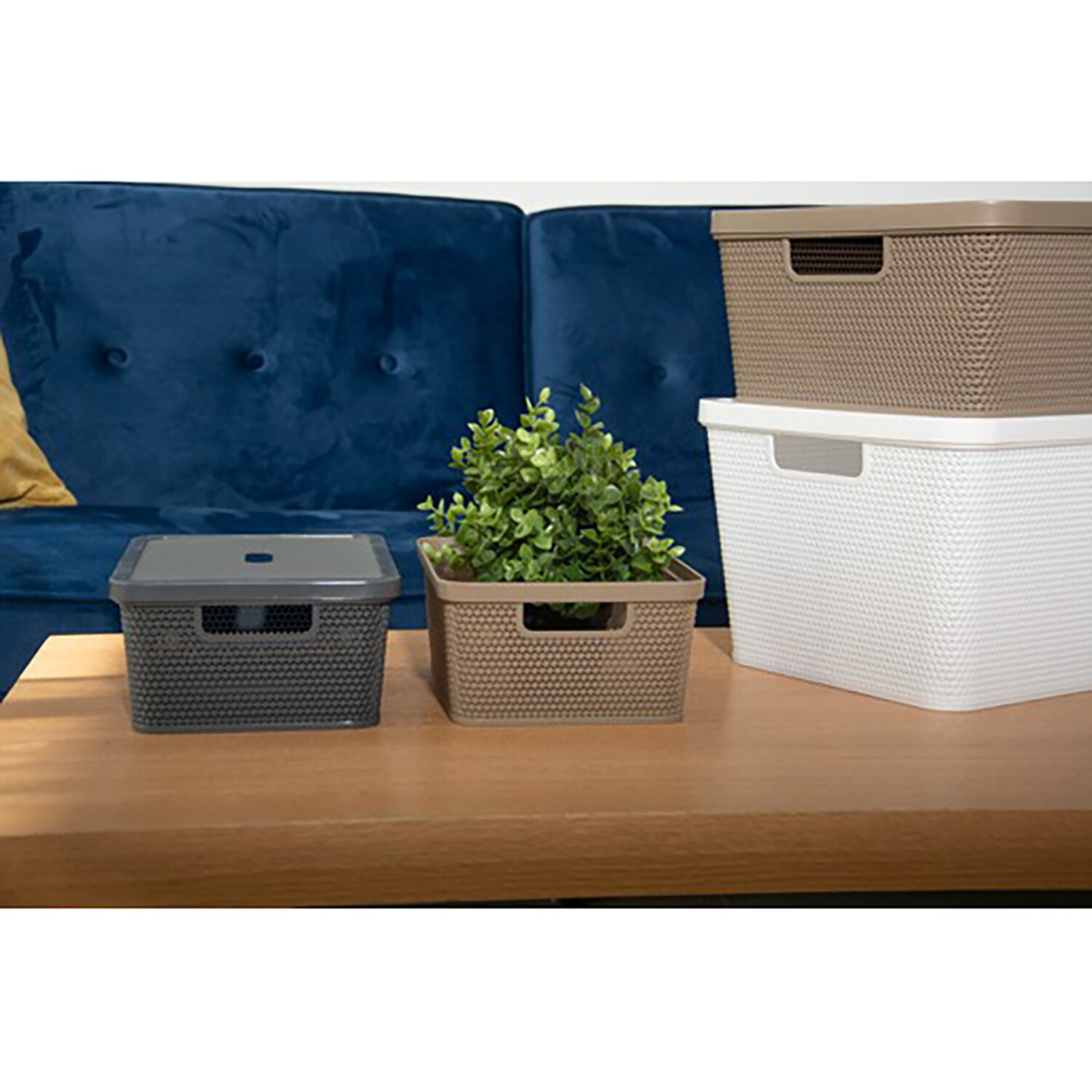 Grey Medium Leche Storage Basket Image 2