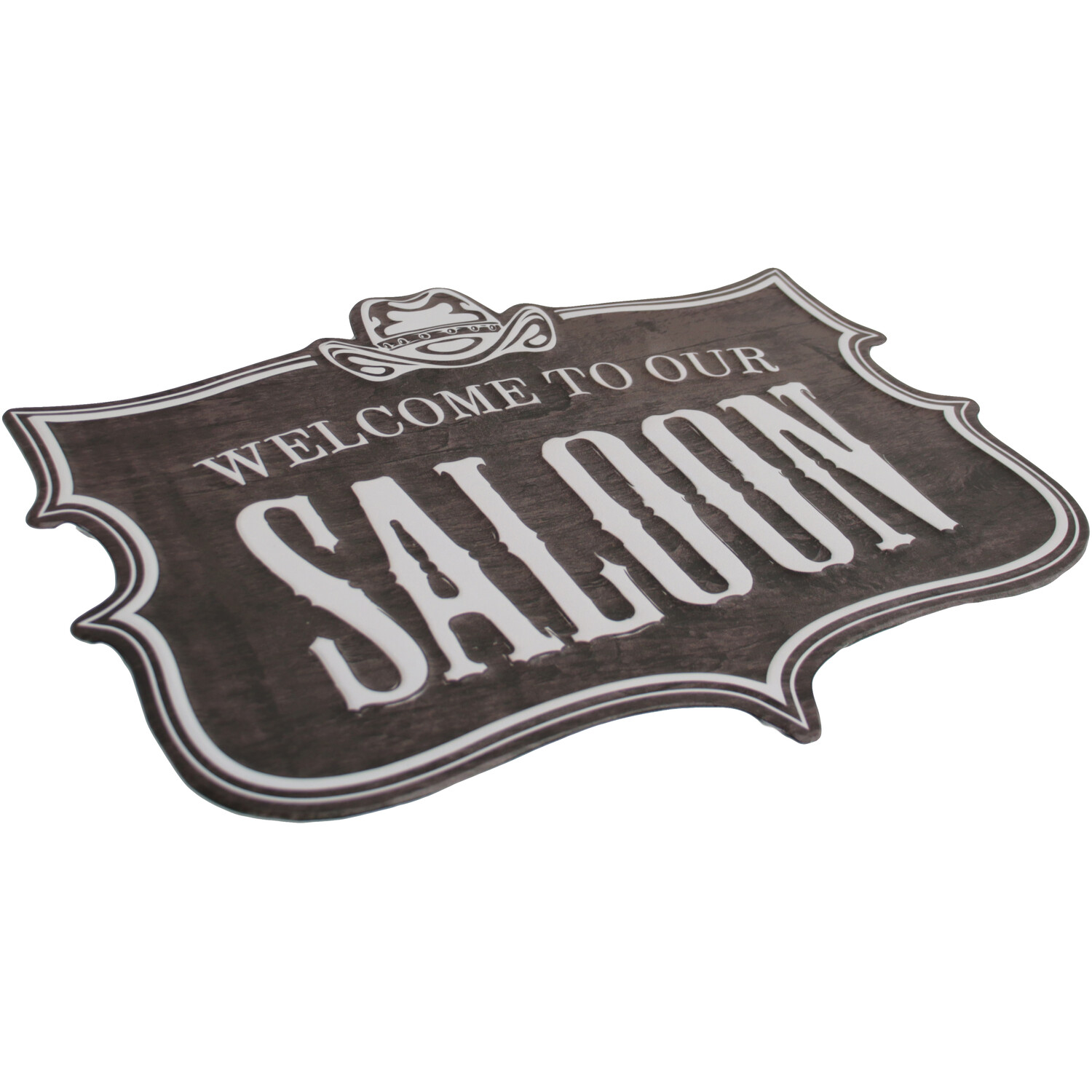 Saloon Metal Sign Brown Image 3