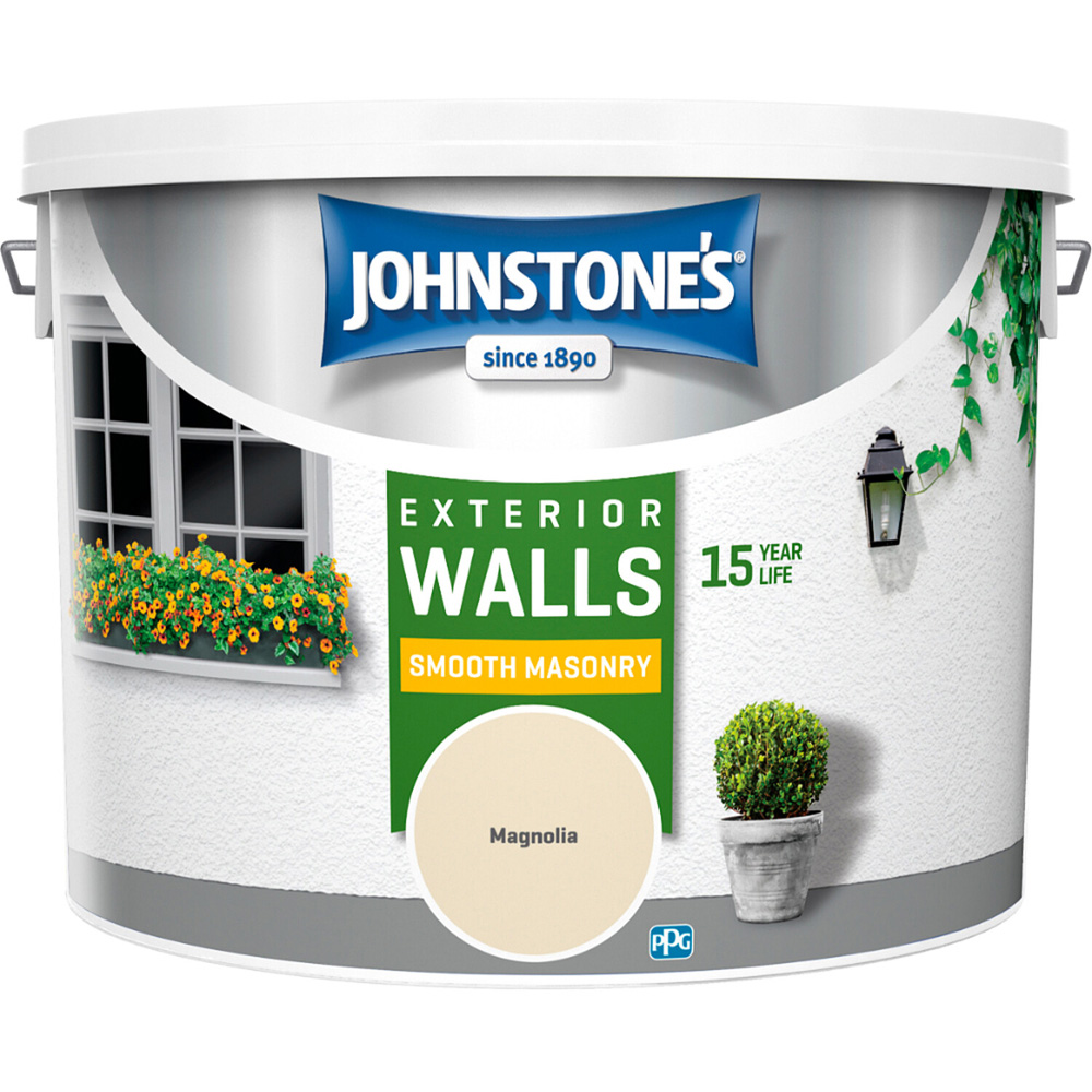 Johnstones Smooth Masonry Paint 10L - Magnolia Image 2