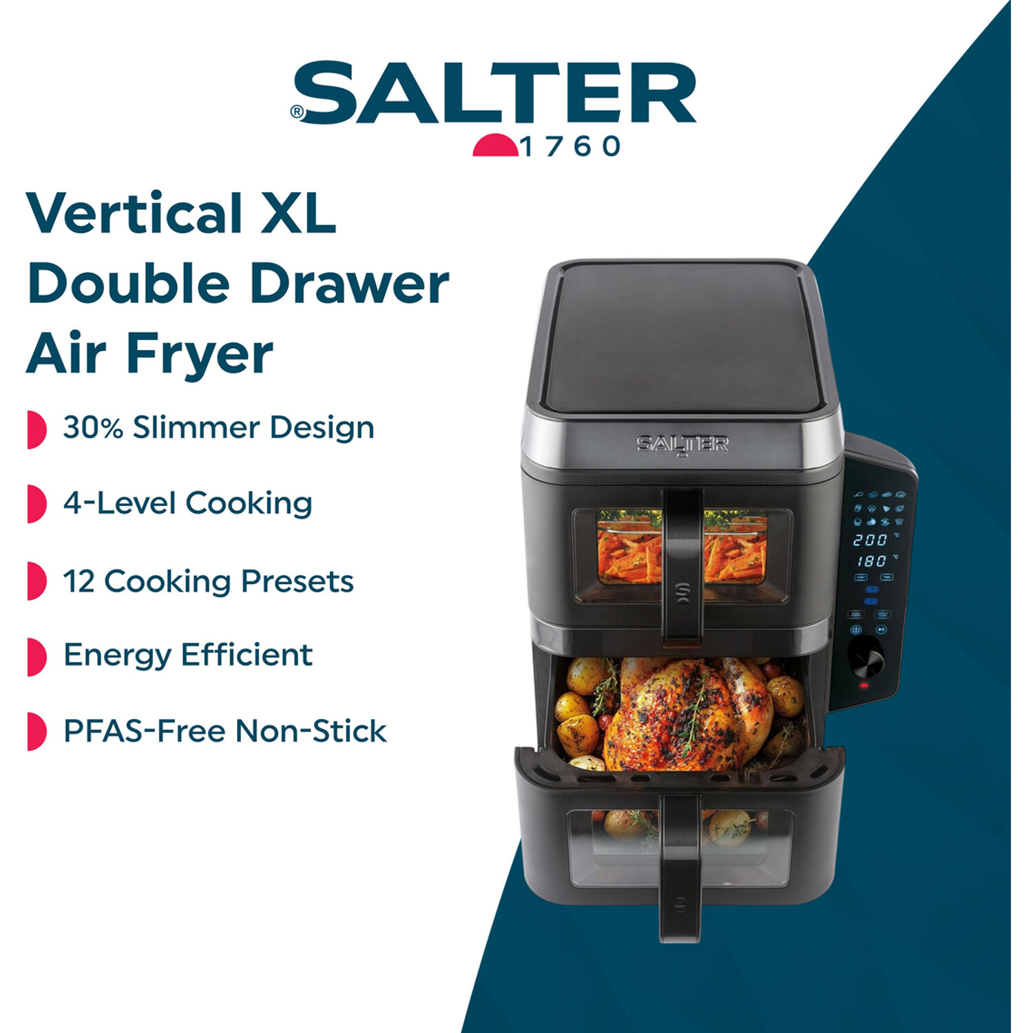Salter Verticook View Air Fryer Black Image 2