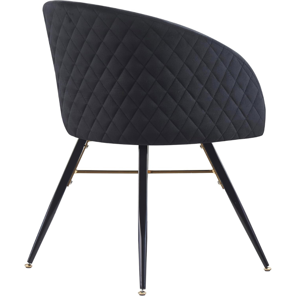 Life Interiors Vittorio Midnight Black Velvet Upholstered Dining Chair Set of 2 Image 2