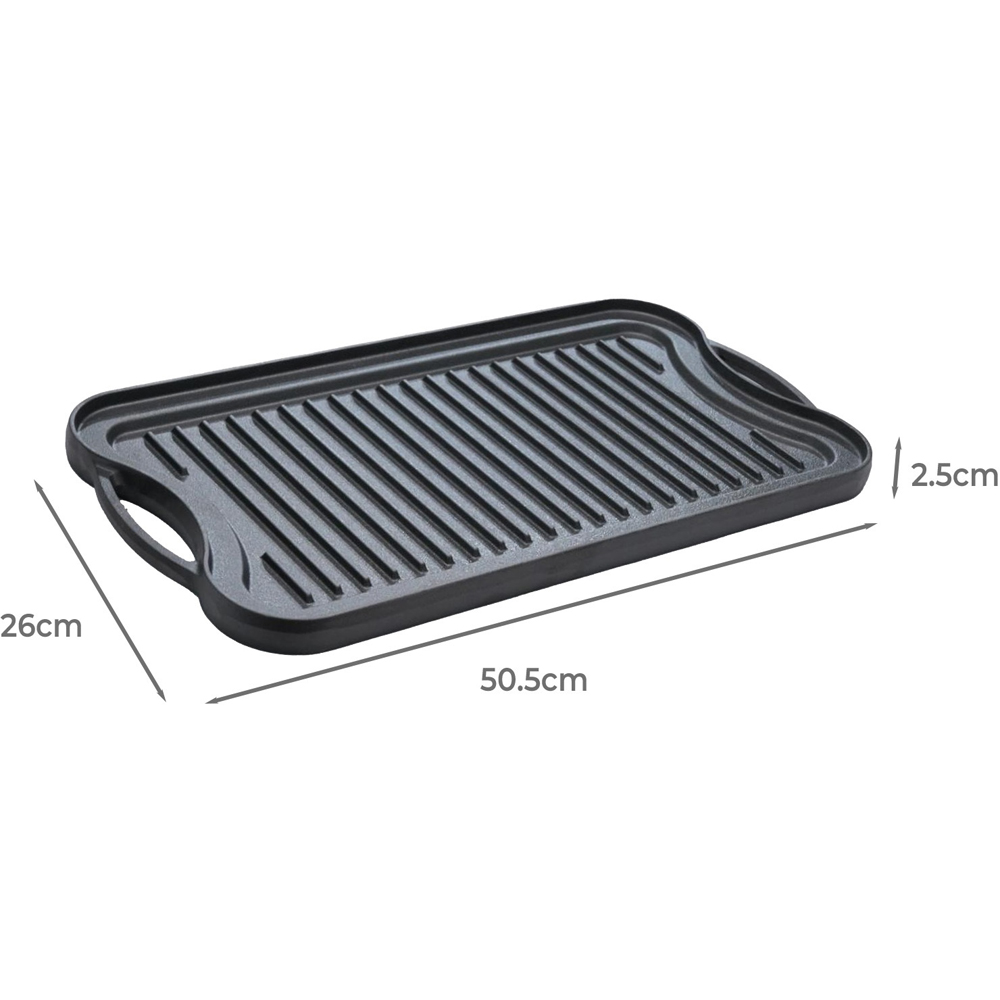 Toque Cast Iron Reversible Griddle Plate Non-Stick Grill Skillet 50.5cm Image 9