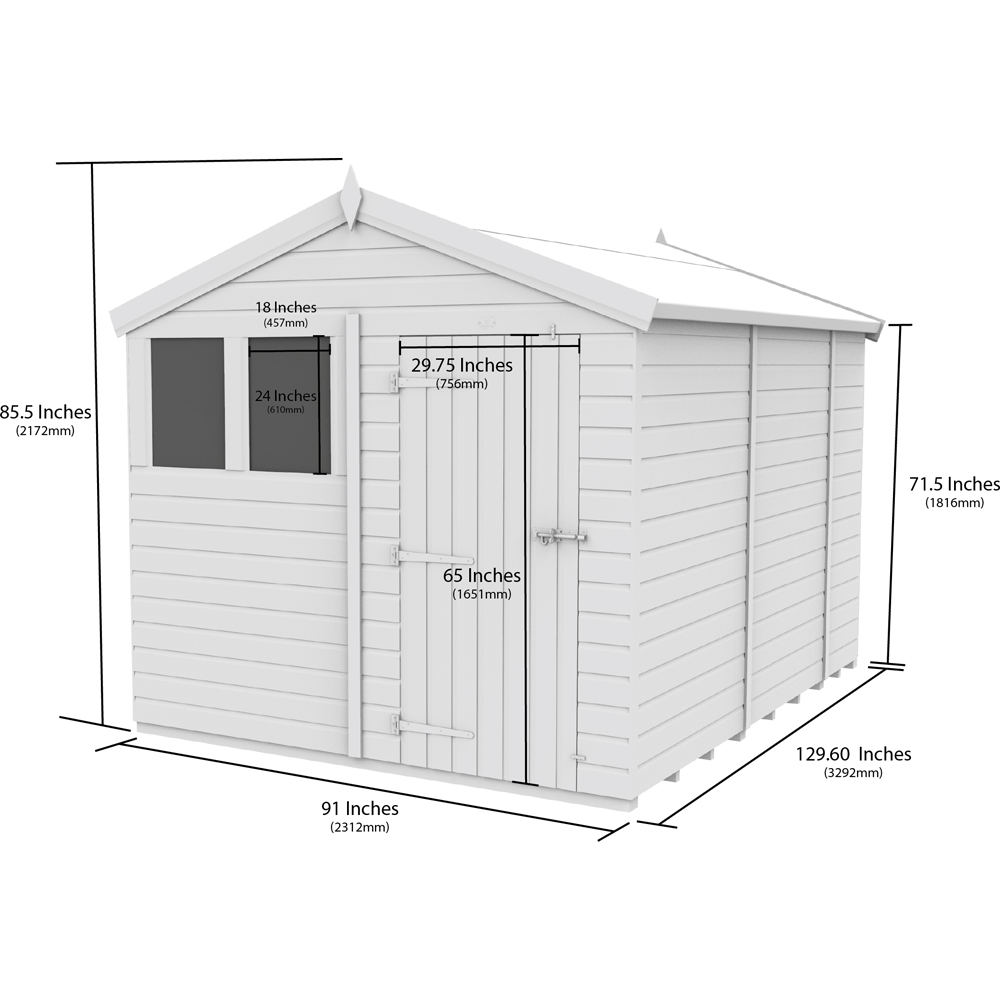 DIY Sheds 8 x 11ft Tongue and Groove Timber Apex Garden Shed Image 9