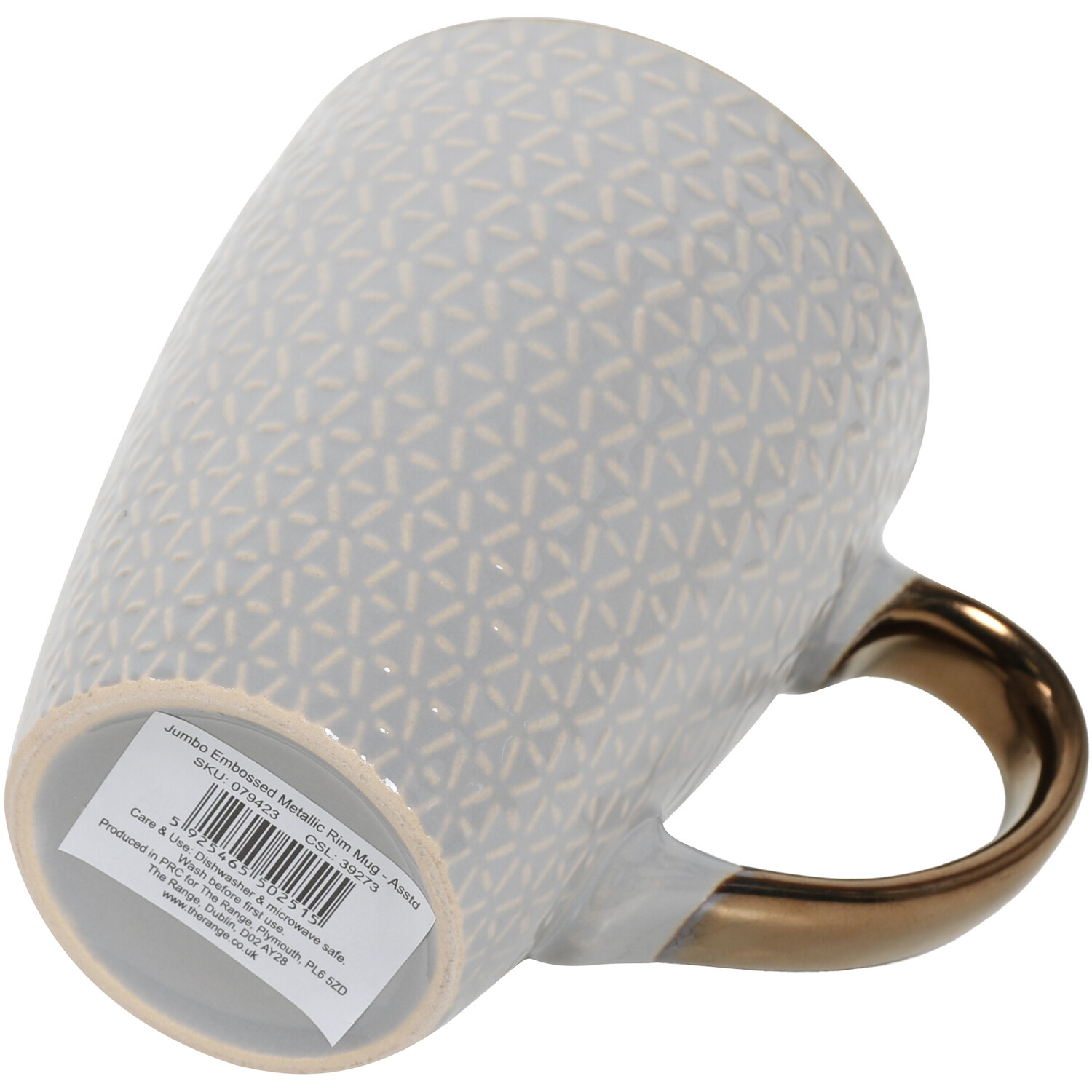 Jumbo Embossed Metallic Rim Mug Image 4