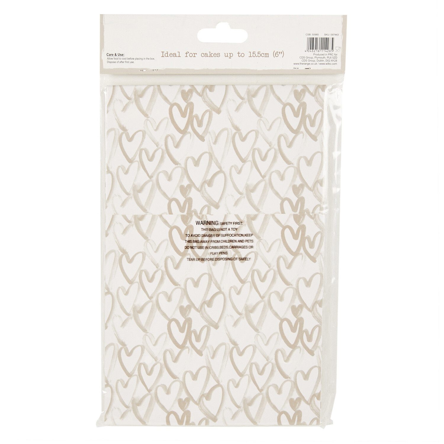 Pack of 2 Hearts Cake Boxes - Neutral Image 2