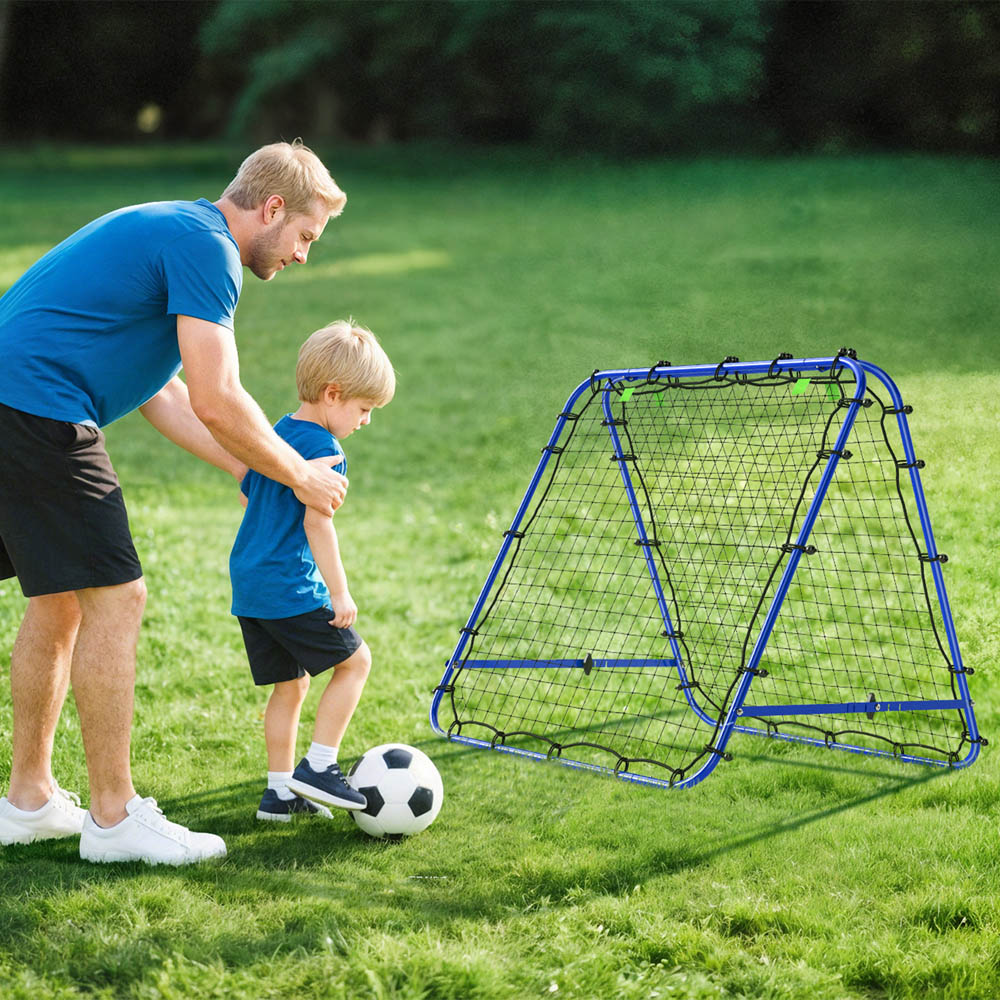HOMCOM Rebounder Net Football Target Goal with Adjustable Angles, Blue Image 8