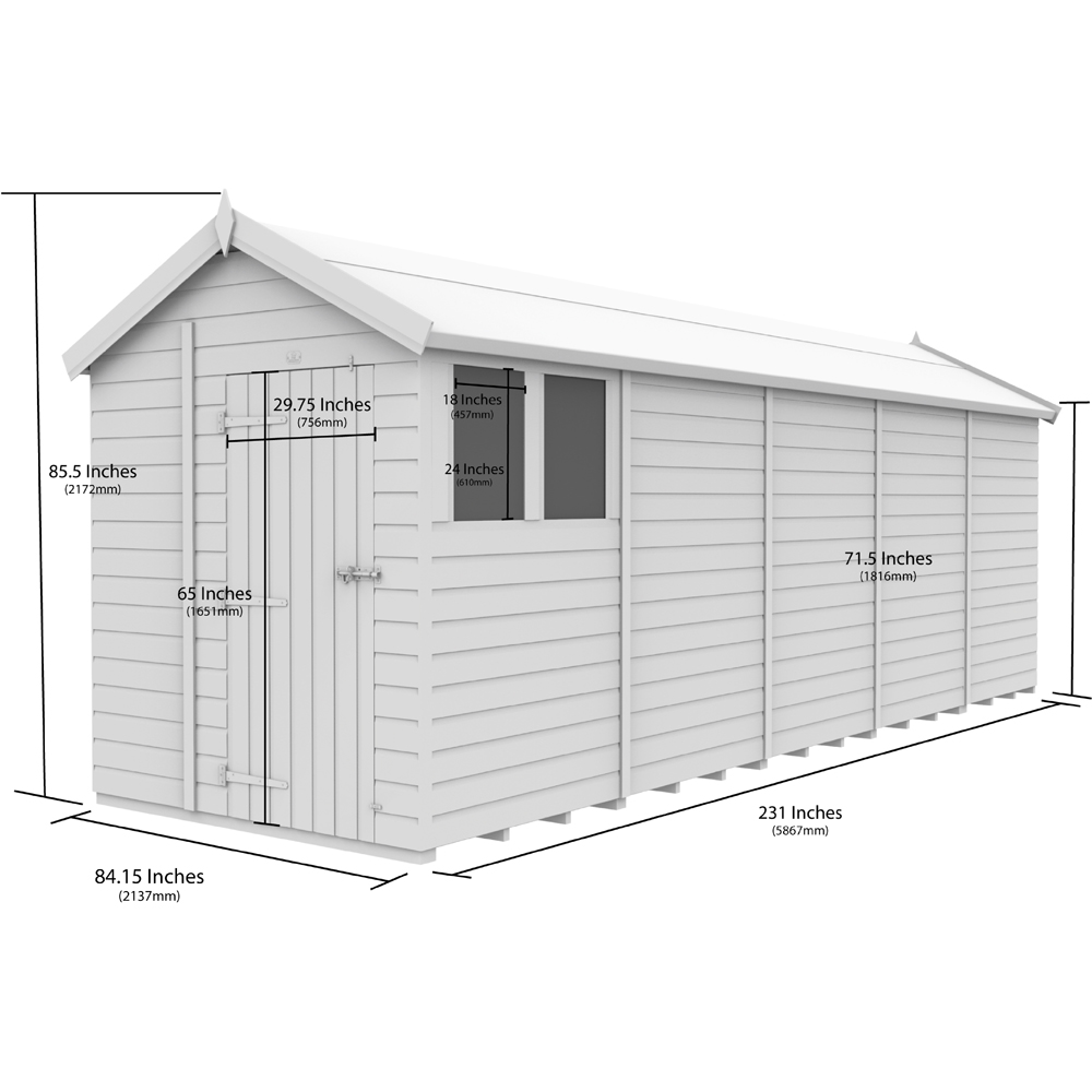 DIY Sheds 7 x 20ft Tongue and Groove Timber Apex Garden Shed Image 9