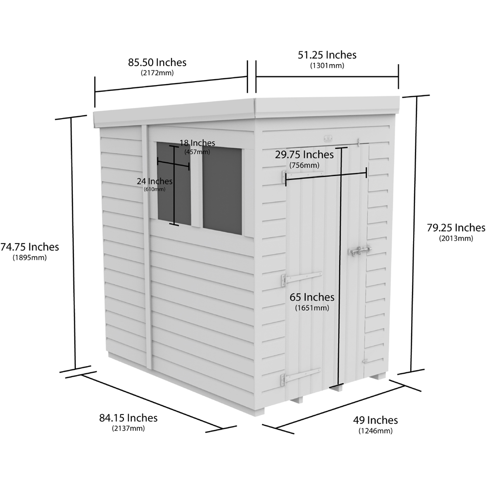DIY Sheds 4 x 7ft Tongue and Groove Timber Pent Security Garden Shed Image 9
