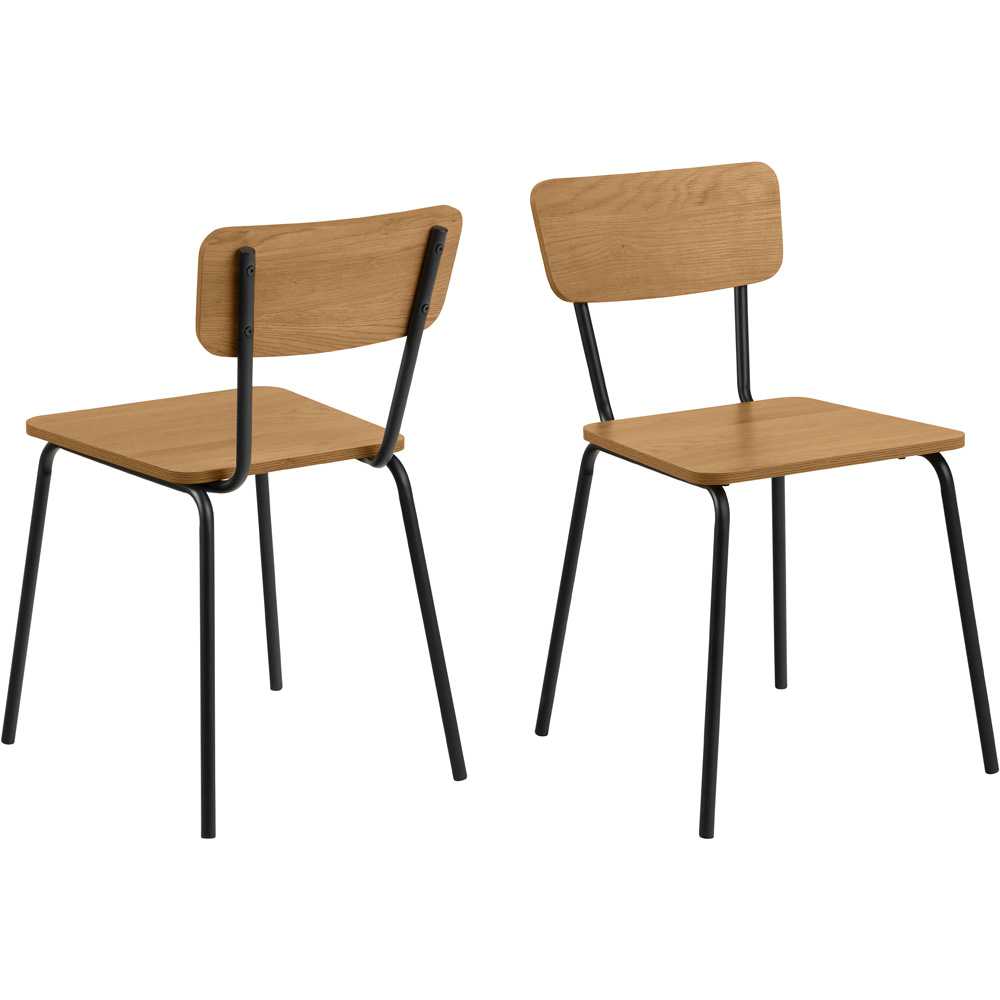 Furniture To Go Peru Black and Oak 4 Seater Dining Set Image 6