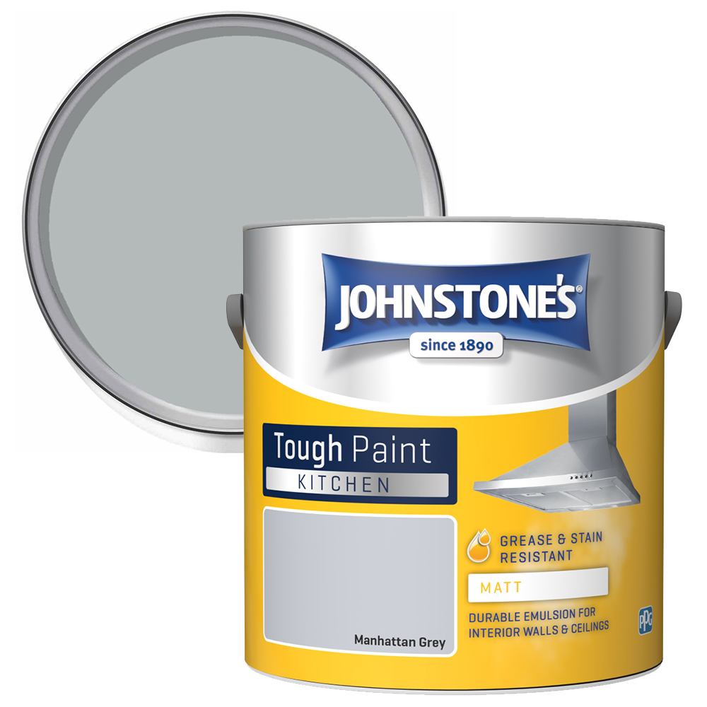 Johnstone's Kitchen Manhattan Grey Matt Emulsion Paint 2.5L Image 1