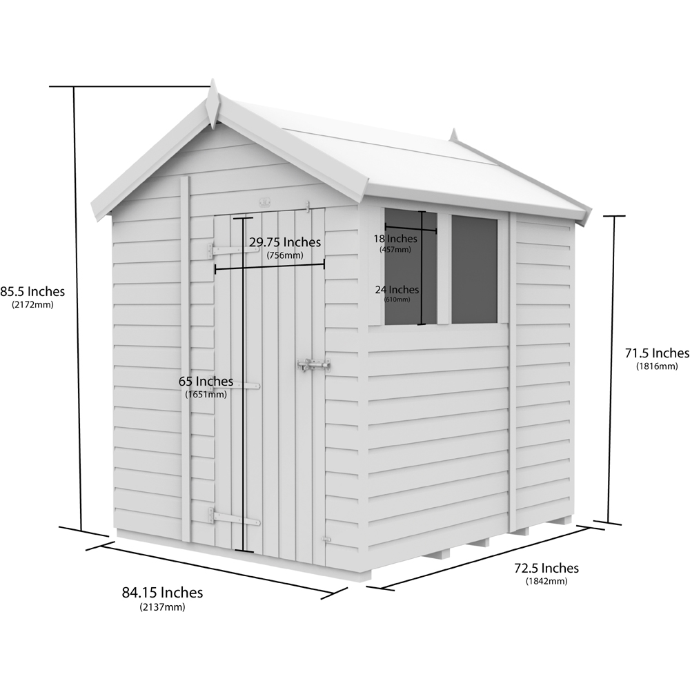 DIY Sheds 7 x 6ft Tongue and Groove Timber Apex Security Garden Shed Image 9