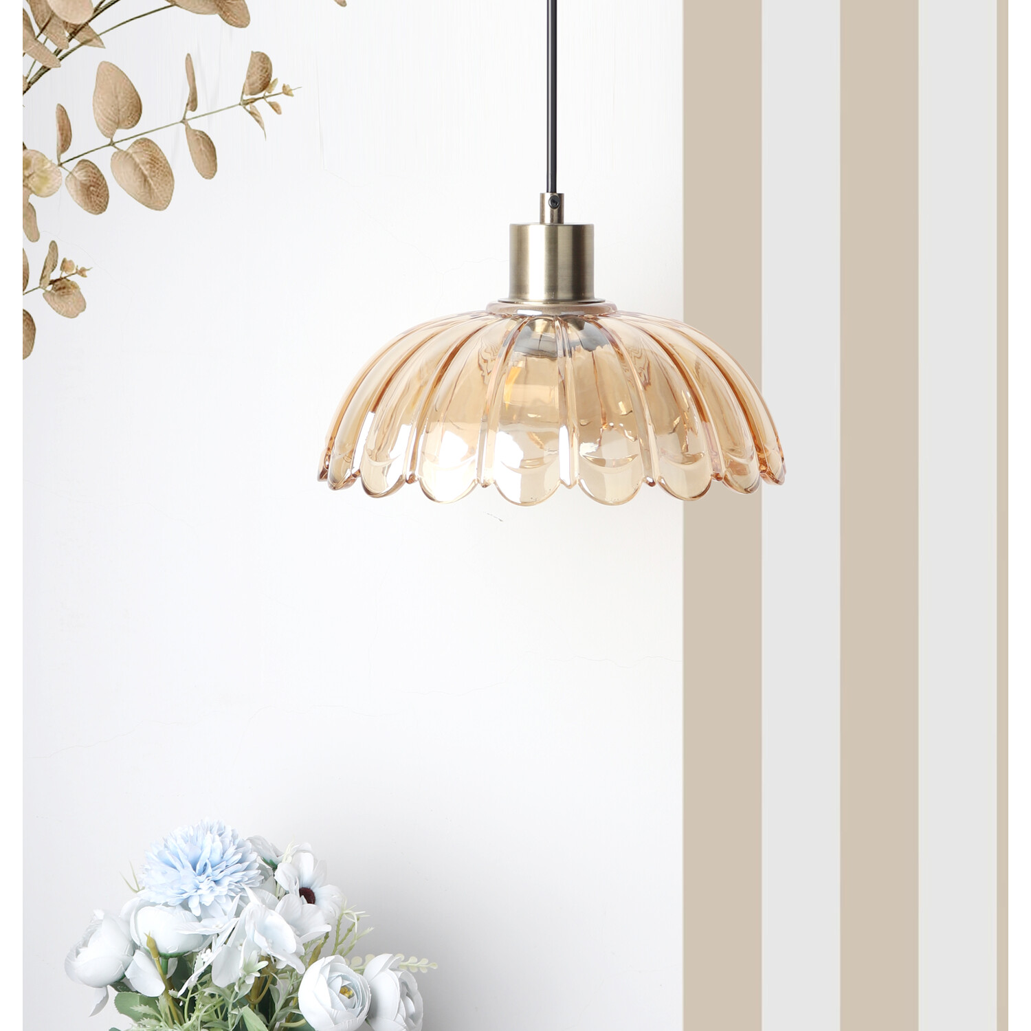 Posey Glass Pendant Amber Image 2