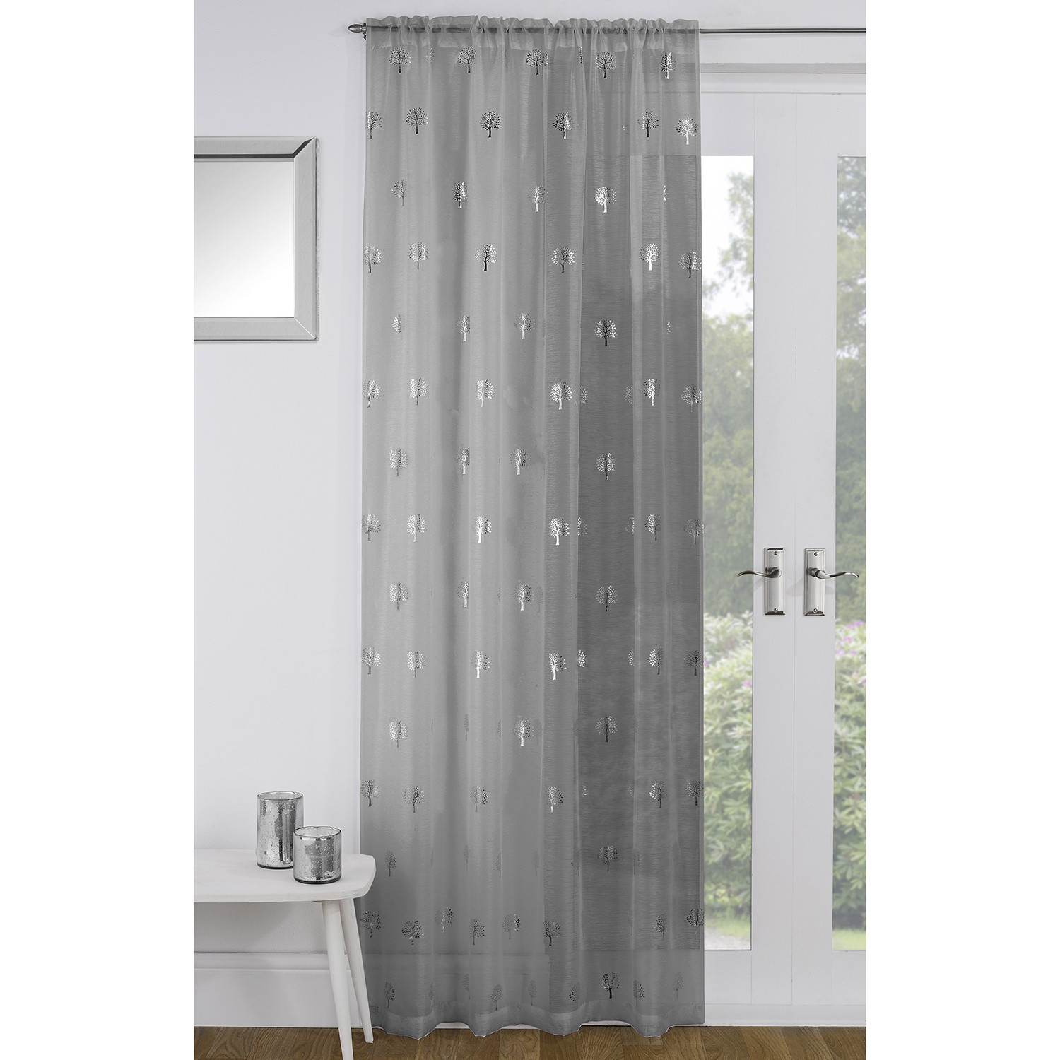 Silver Birch Panel Voile Curtain 229 x 140cm Image 2