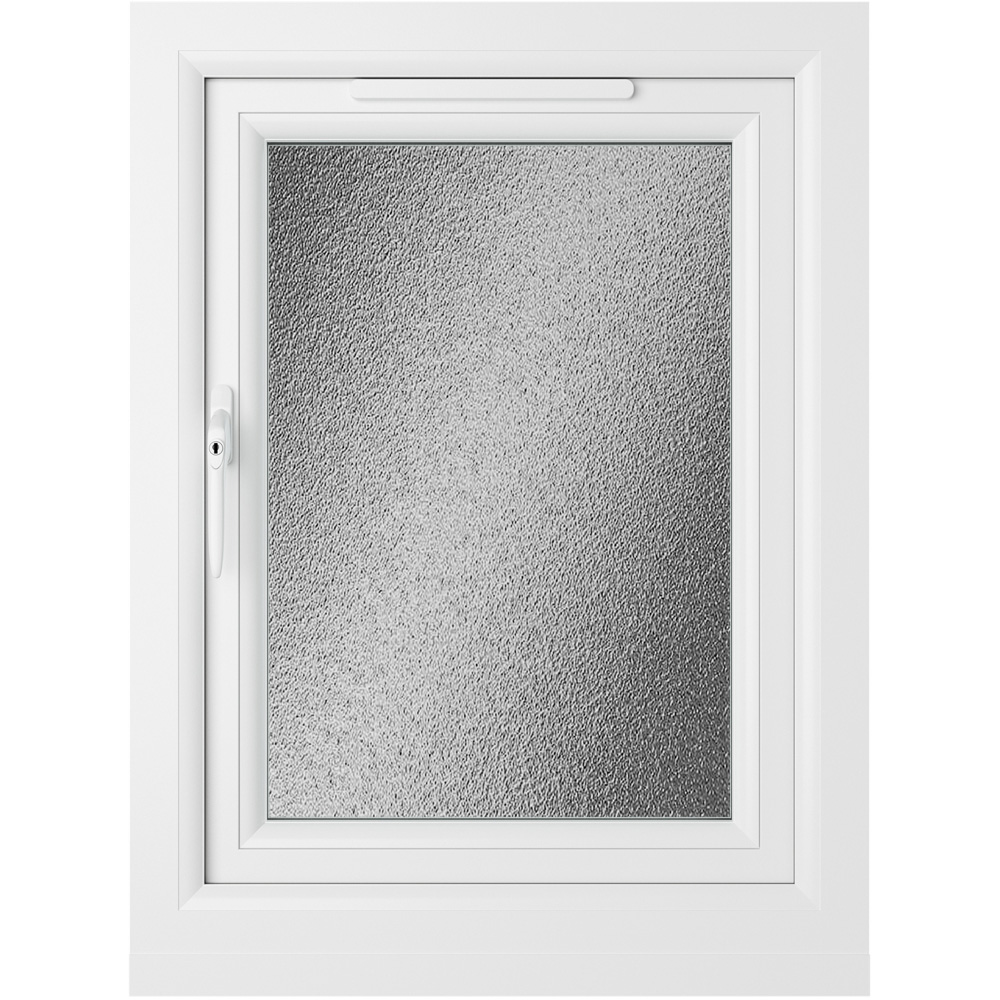 Crystal Agate and White LH Side Hung Obscure Triple Glazed Window 610 x 820mm Image 3