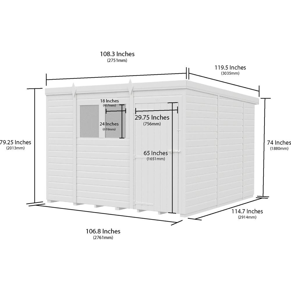 DIY Sheds Pent Garden Shed 9 x 10ft Image 4
