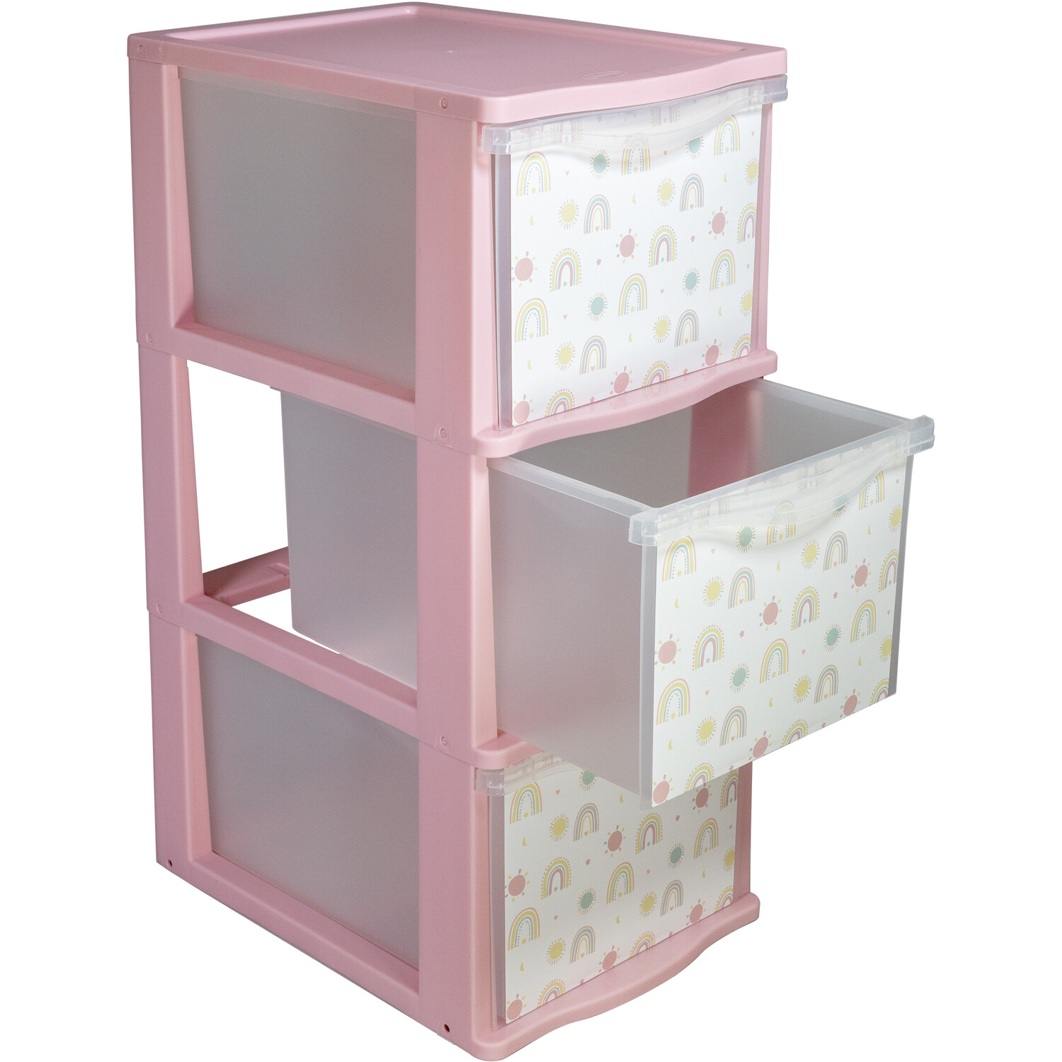 Tontarelli 3 Drawer Multicolour Rainbow Storage Tower Image 3