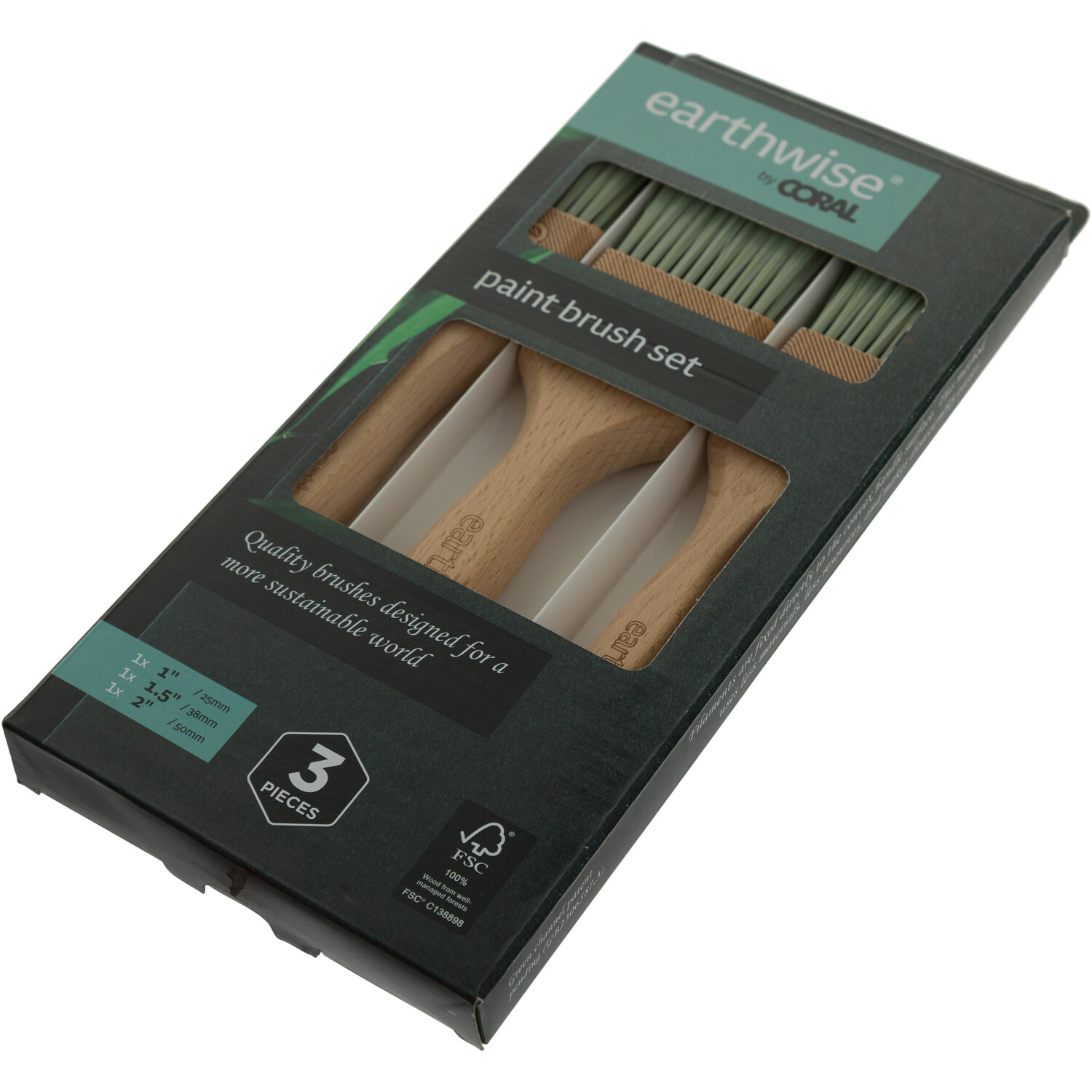 Set of 3 Coral Earthwise Paint Brushes Image 2