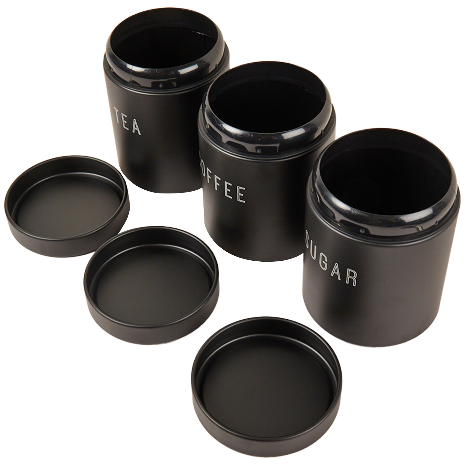 Set of 3 Kitchen Master Stacking Canisters - Black Image 8