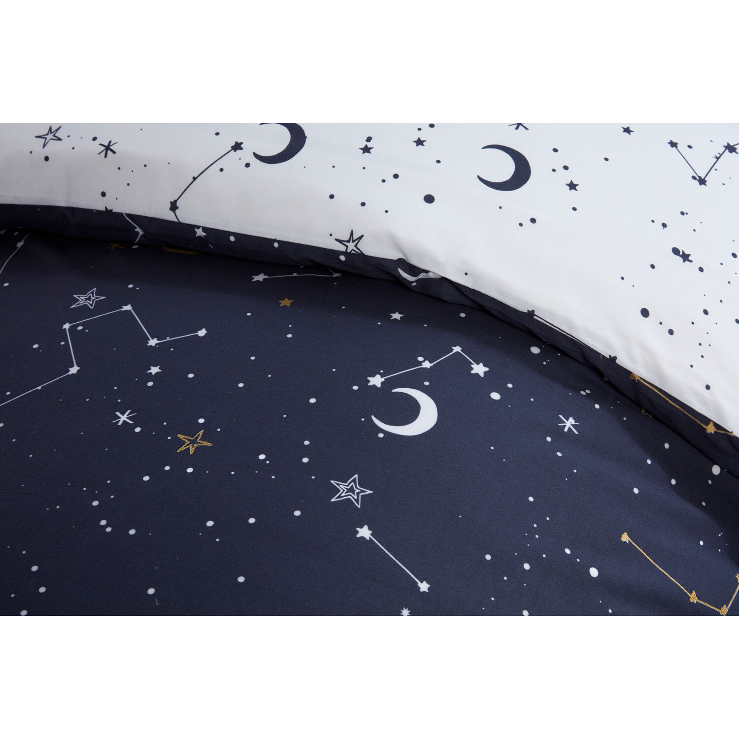 Divante King Size Celestial Metallic Duvet Cover and Pillowcase Set Image 3