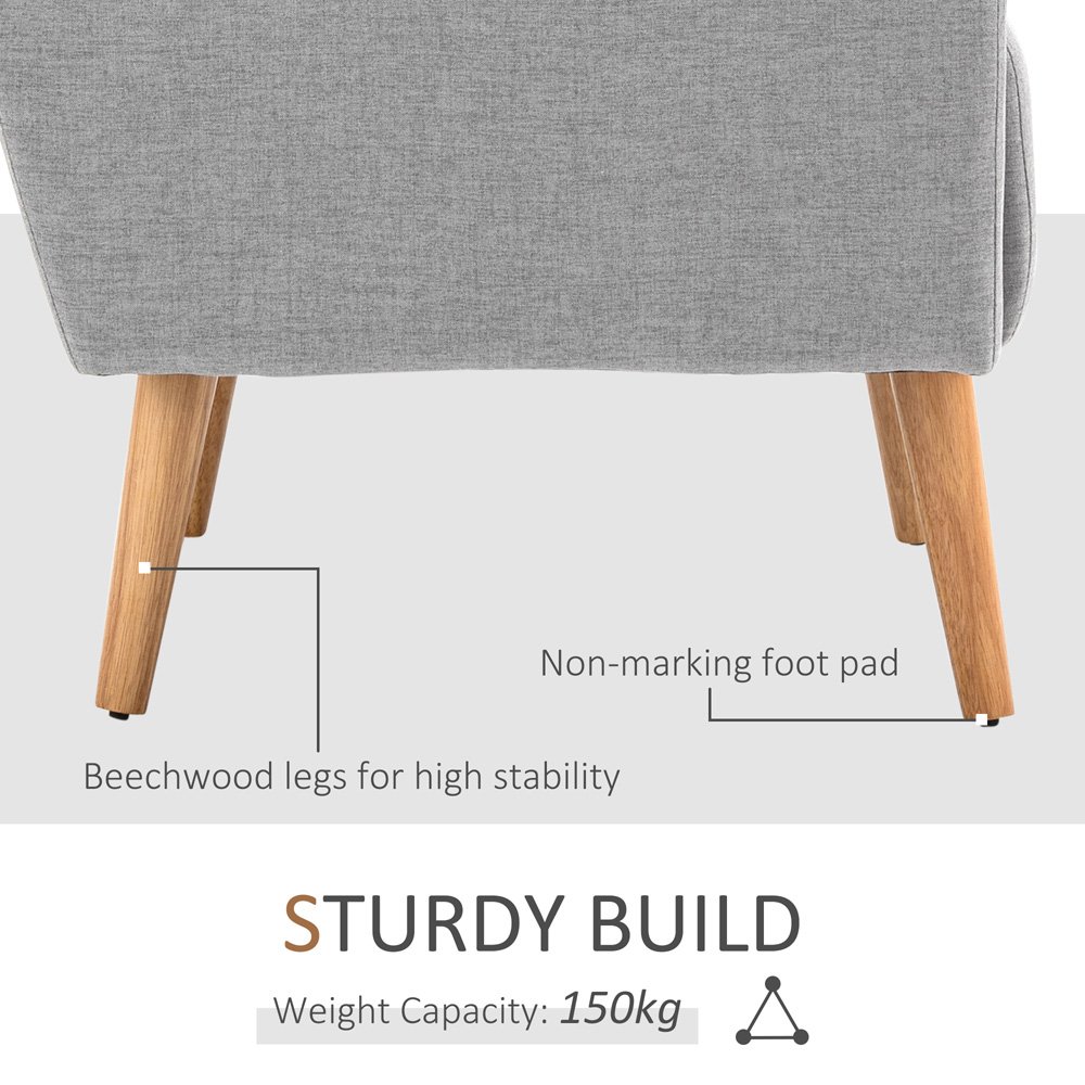 Portland Grey Linen Accent Chair Image 5