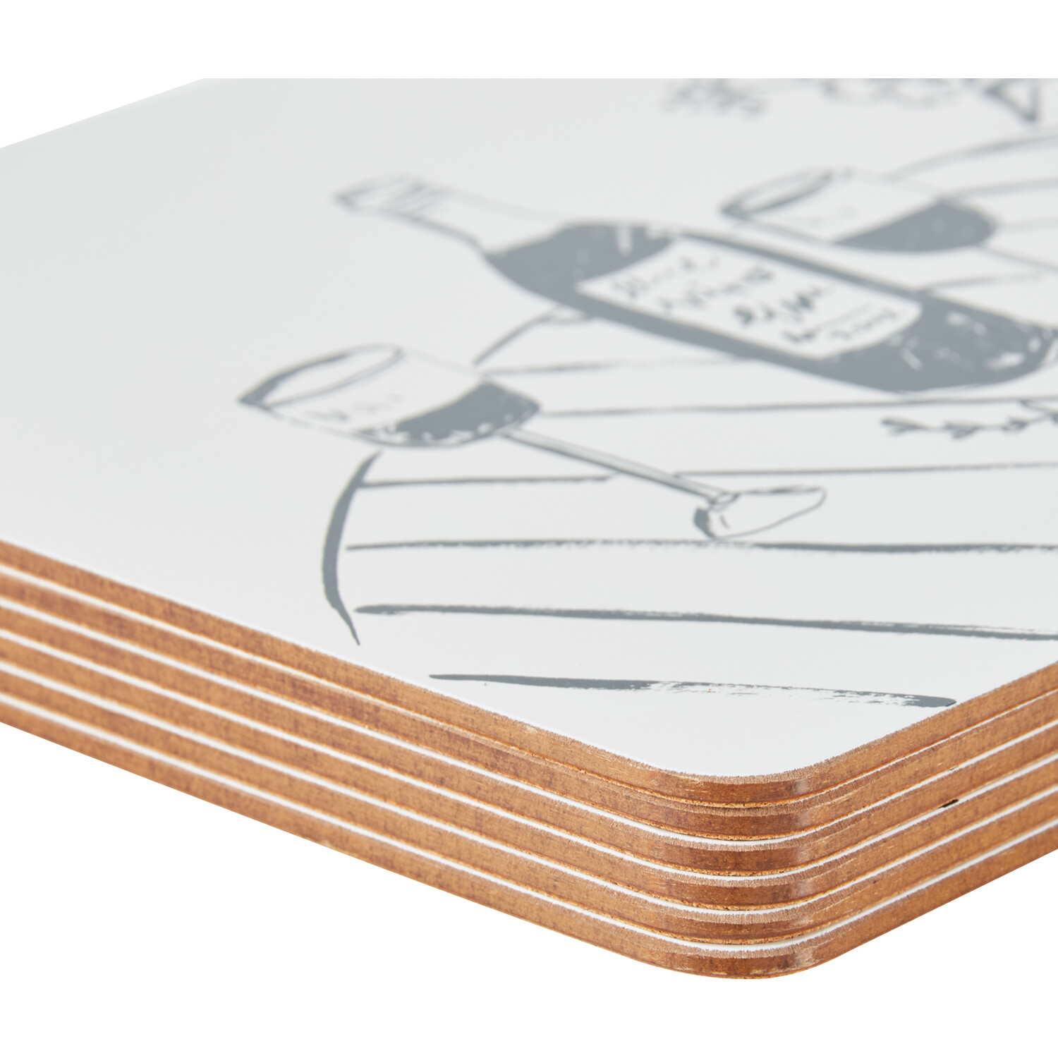 Pack of 6 Still Life Placemats - White Image 2