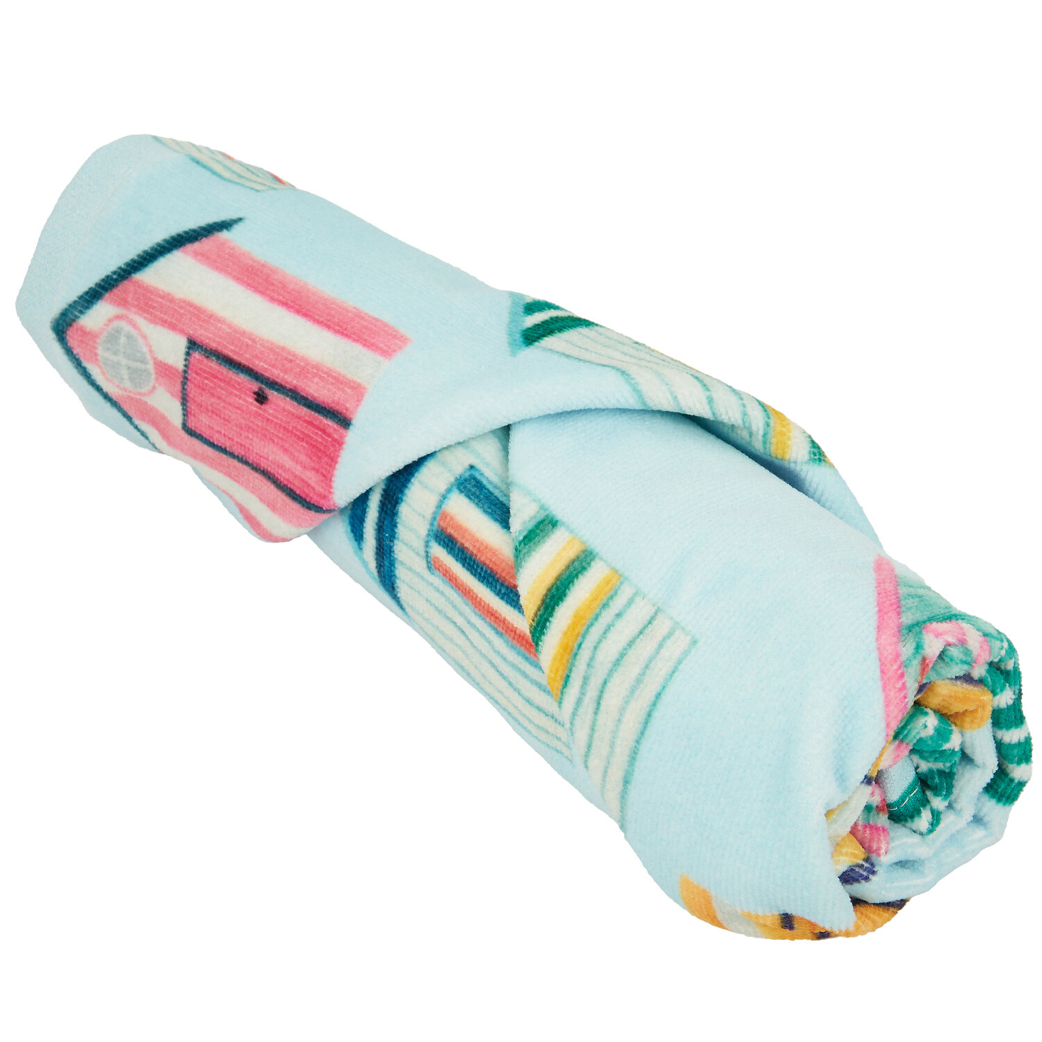 Beach Hut Hand Towel - Blue Image 2