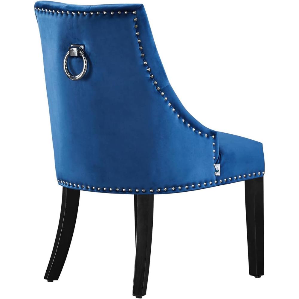 Life Interiors Windsor Blue Velvet Knocker Back Dining Chair Set of 2 Image 4