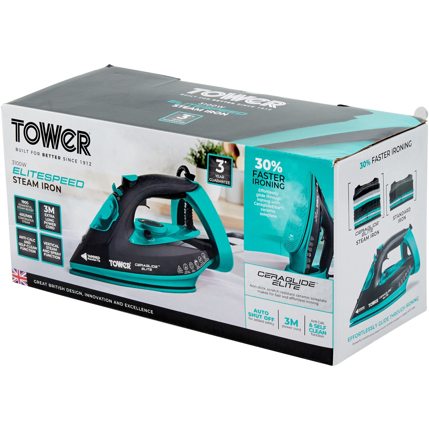 Tower CeraGlide Ultra Speed Iron 3100W - Blue Image 6