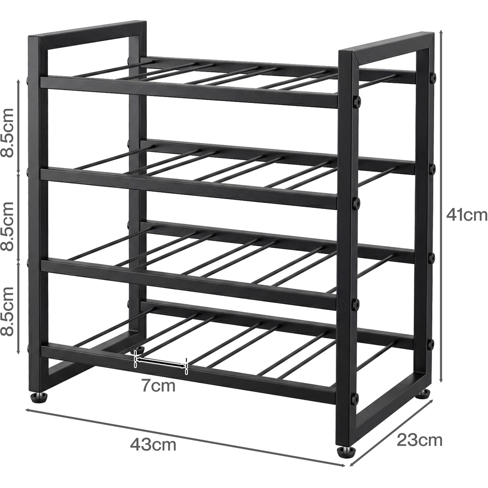 Levede Black Metal 16 Bottle Countertop Wine Rack Image 9