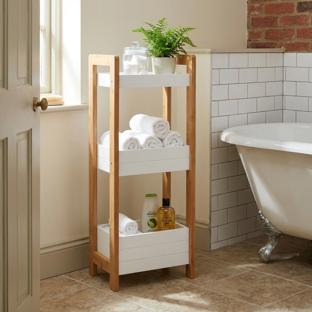 White 3 Tier Bathroom Caddie Image 6
