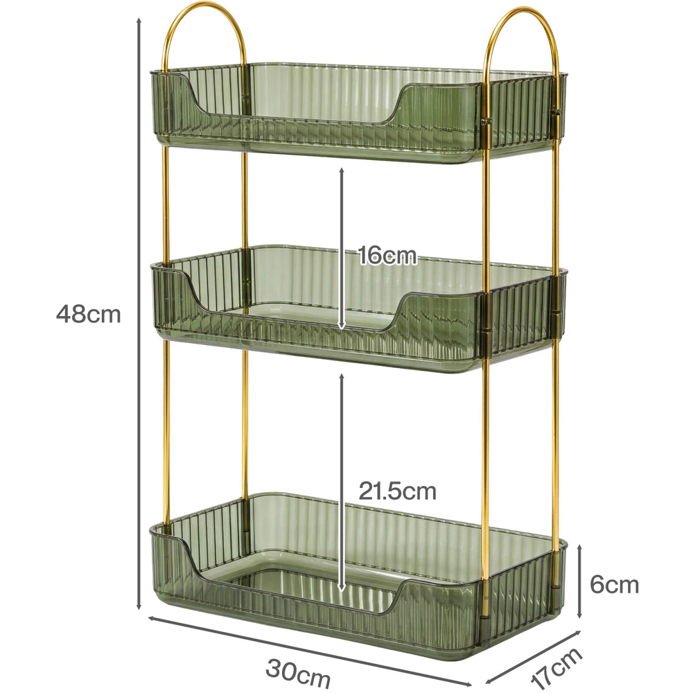 ilus Green 3 Shelf Makeup Organiser Rack Image 9