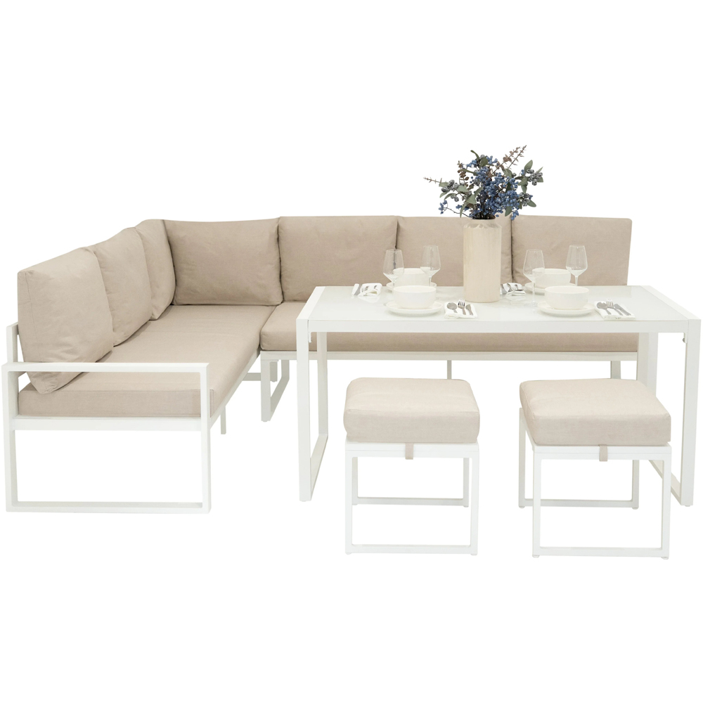 Jardi White 8 Seater Garden Corner Sofa Set Image 3