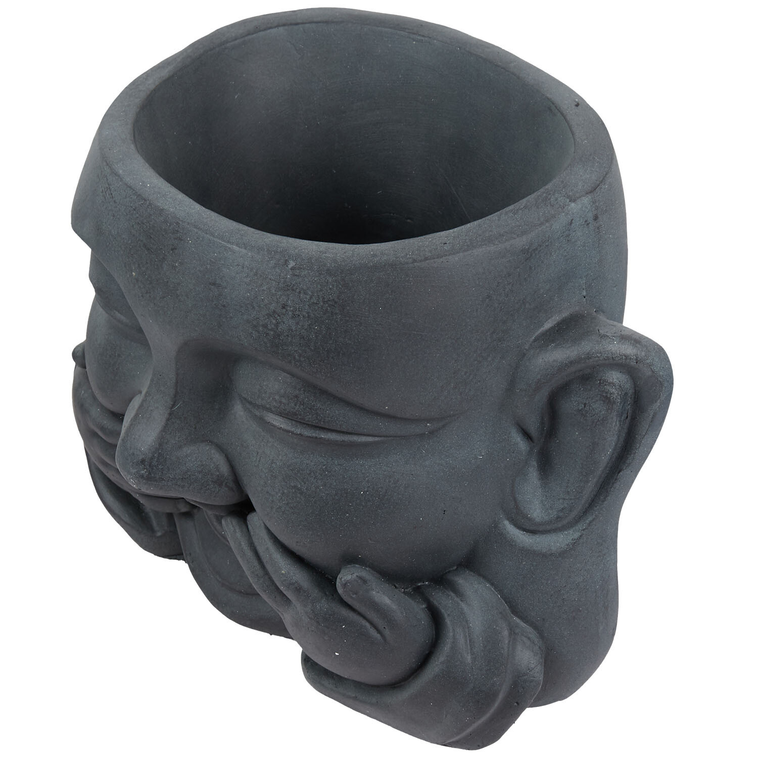 Buddha No Speak Head Planter - Black Image 2