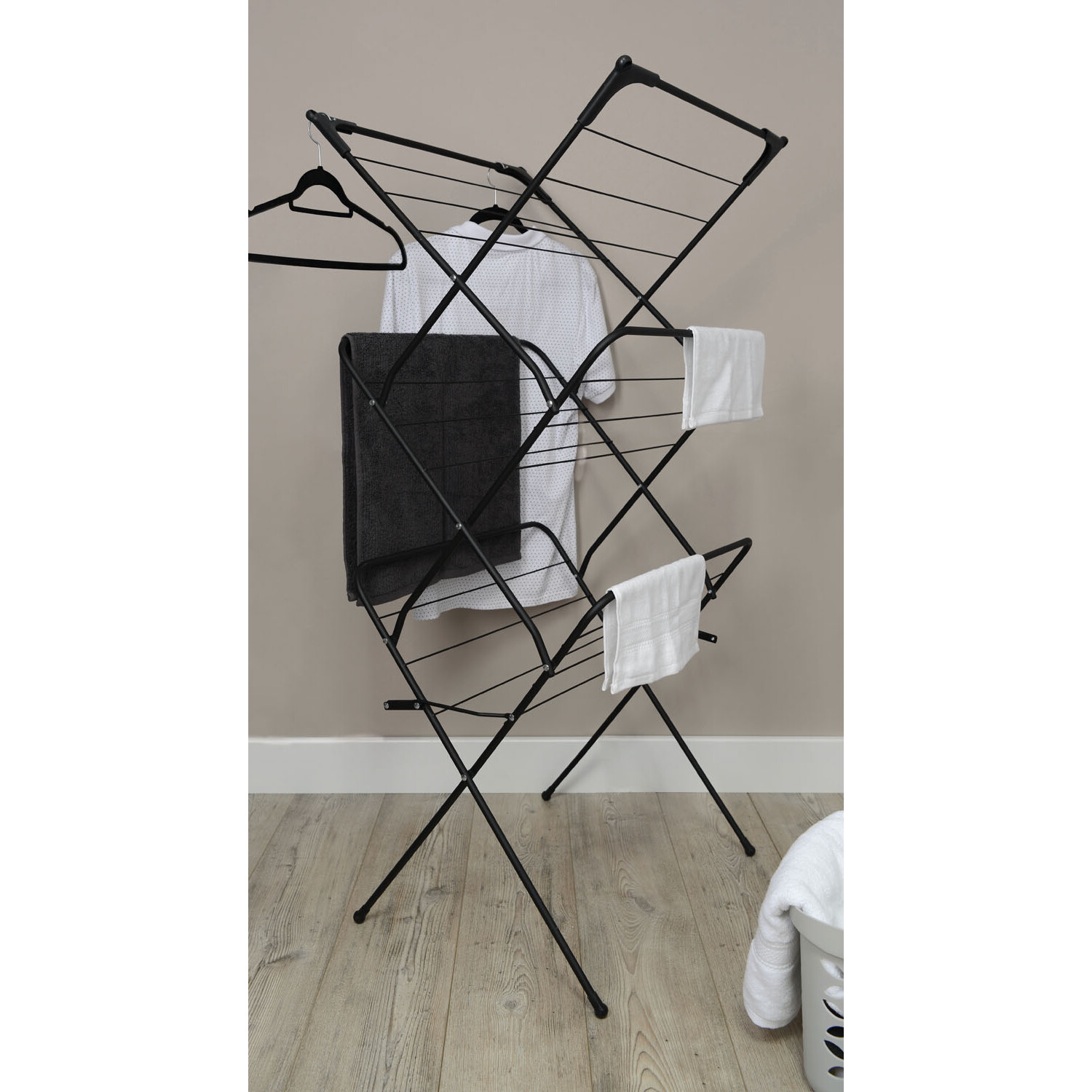 My Home Premium 3 Tier Black Clothes Airer 133 x 65cm Image 3