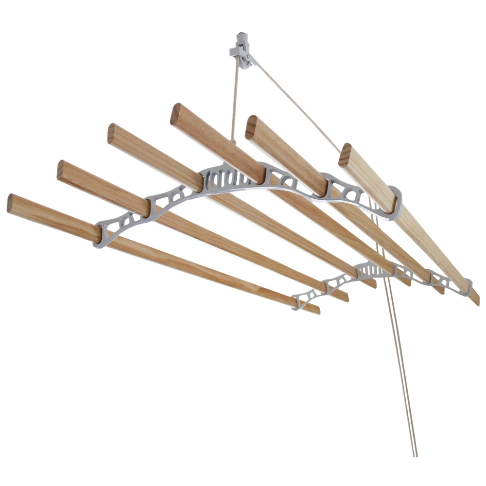 MonsterShop White Clothing Airer Ceiling Pulley 1.4m Image 5