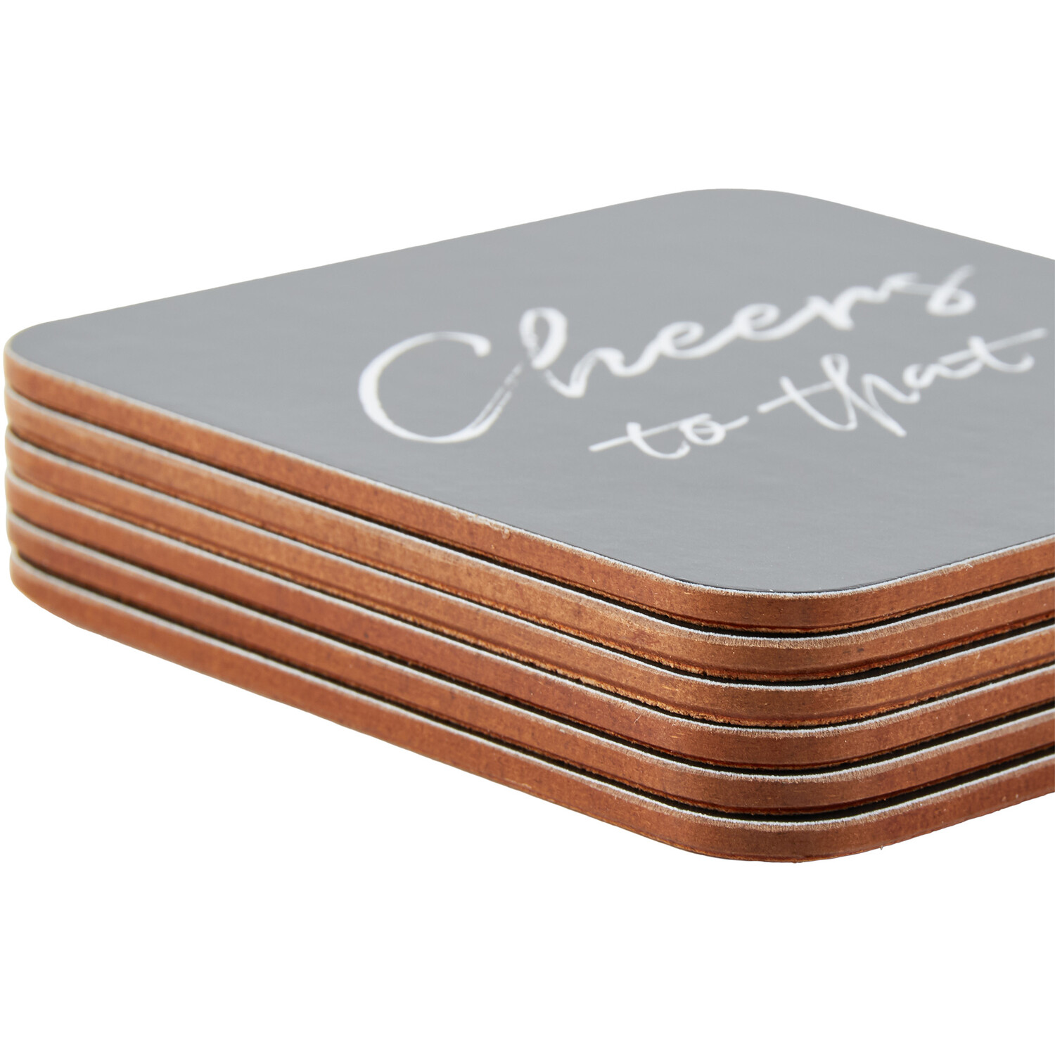 Pack of 6 Let's Eat Coasters - Black Image 2