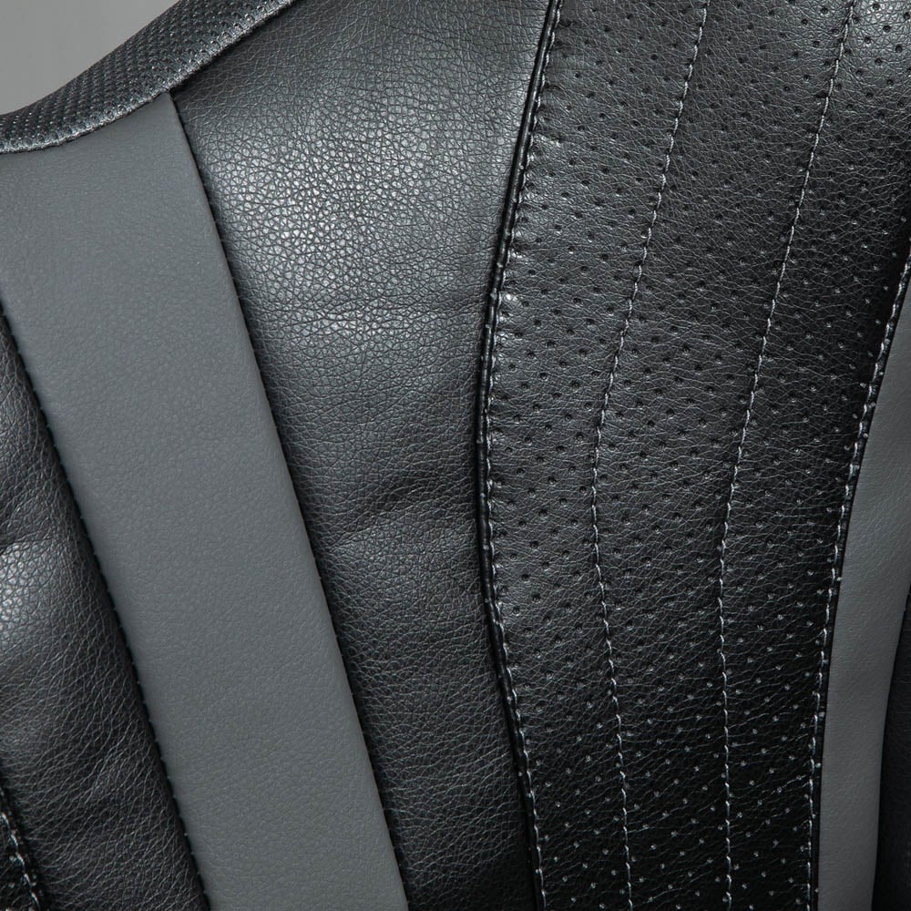 Portland Black and Grey PU Leather Racing Gaming Chair Image 3