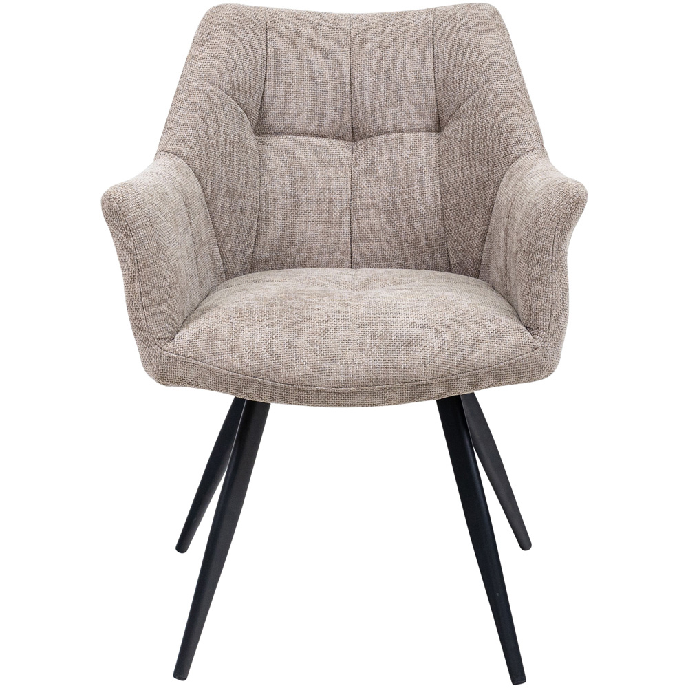 WF Poppy Taupe Fabric Dining Chairs with Black Legs Set of 2 Image 4