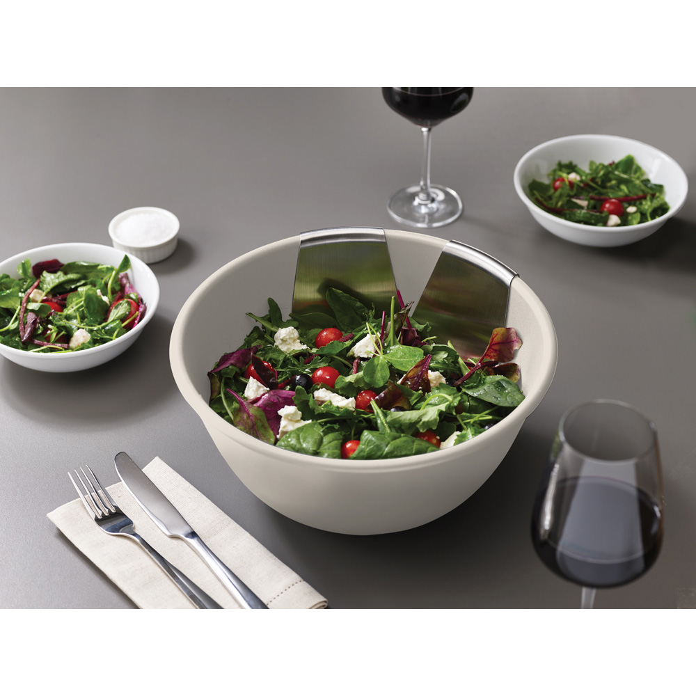 Joseph Joseph Uno Stone Stainless Steel Salad Bowl and Server Set 30cm Image 7