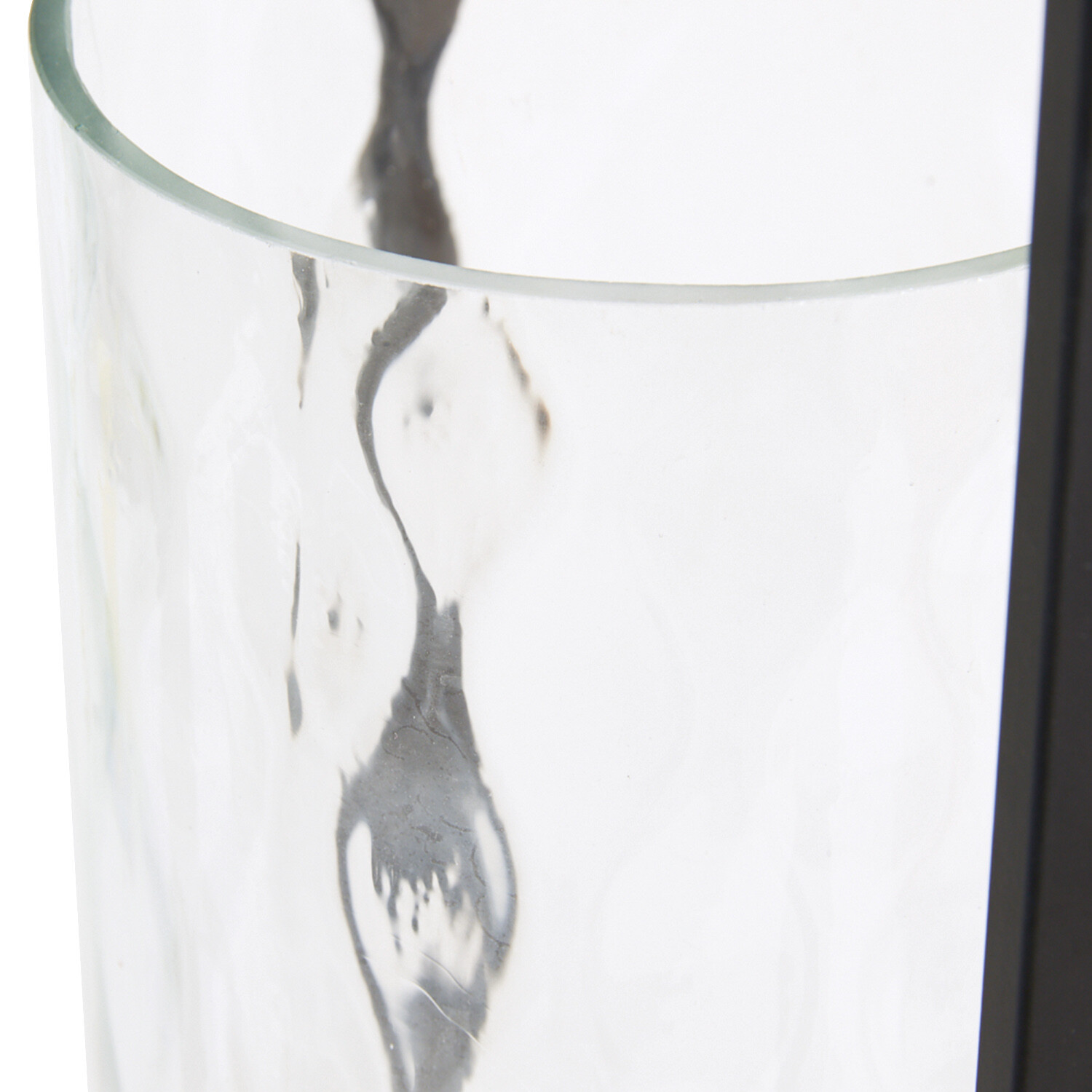 Mari Large Hammered Lantern - Black and Clear Image 3