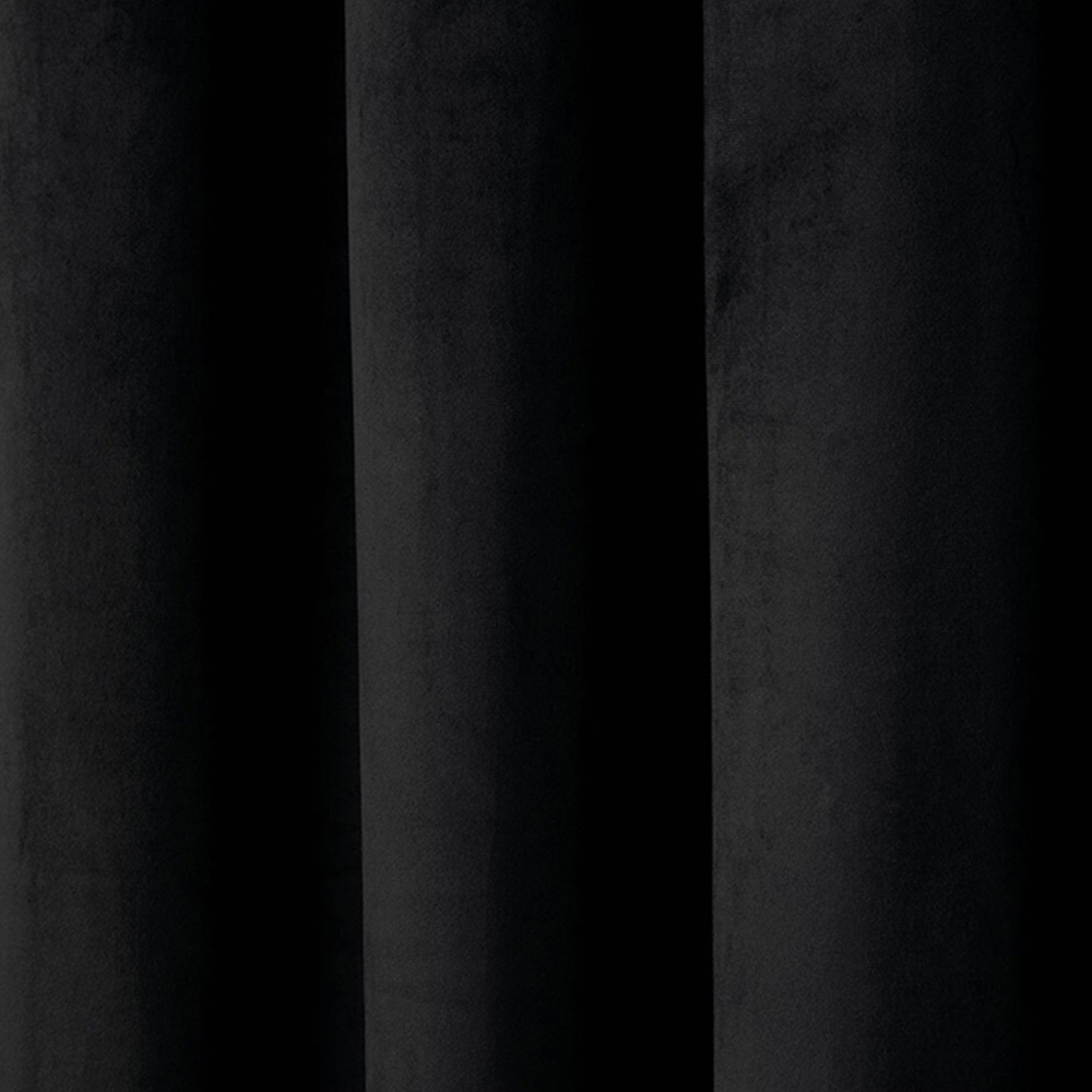 Divante Vermont Black Velvet Blackout Curtains 168 x 137cm Image 4