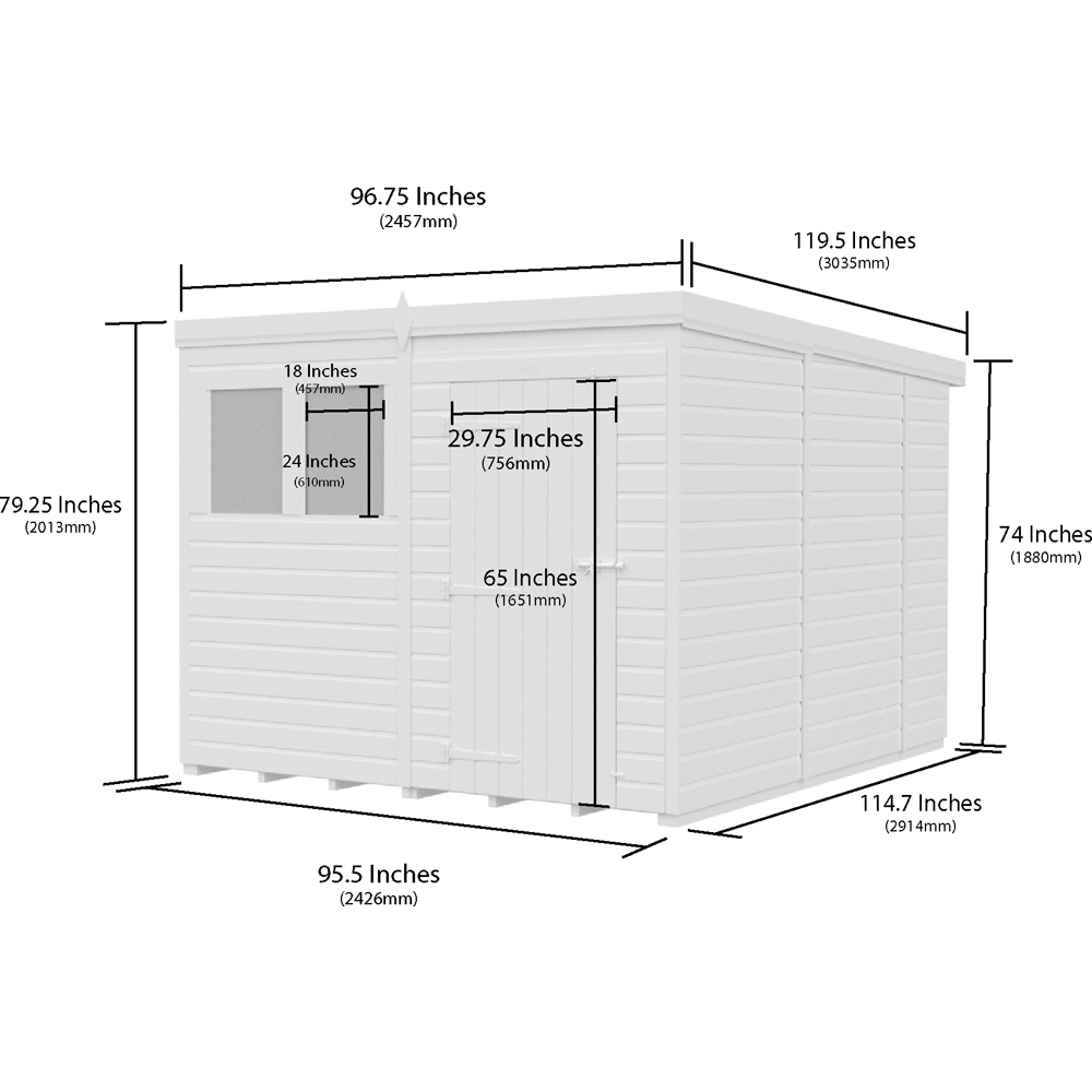 DIY Sheds Pent Garden Shed 8 x 10ft Image 4