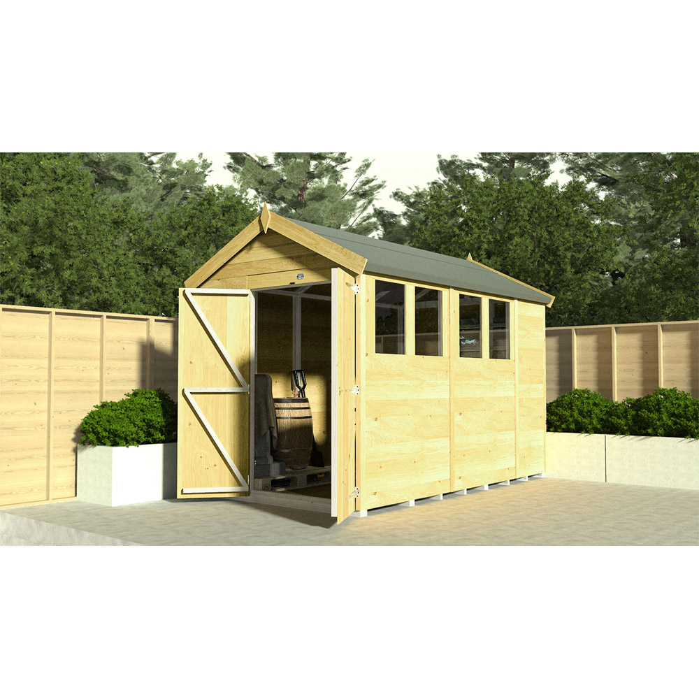 DIY Sheds 4 x 14ft Tongue and Groove Timber Apex Security Garden Shed Image 4