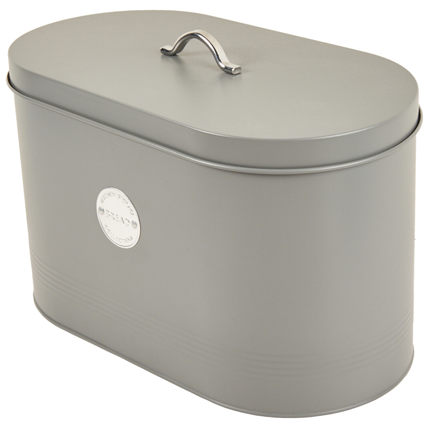 Grey Oval Ribbed Bread Bin - Grey Image 2