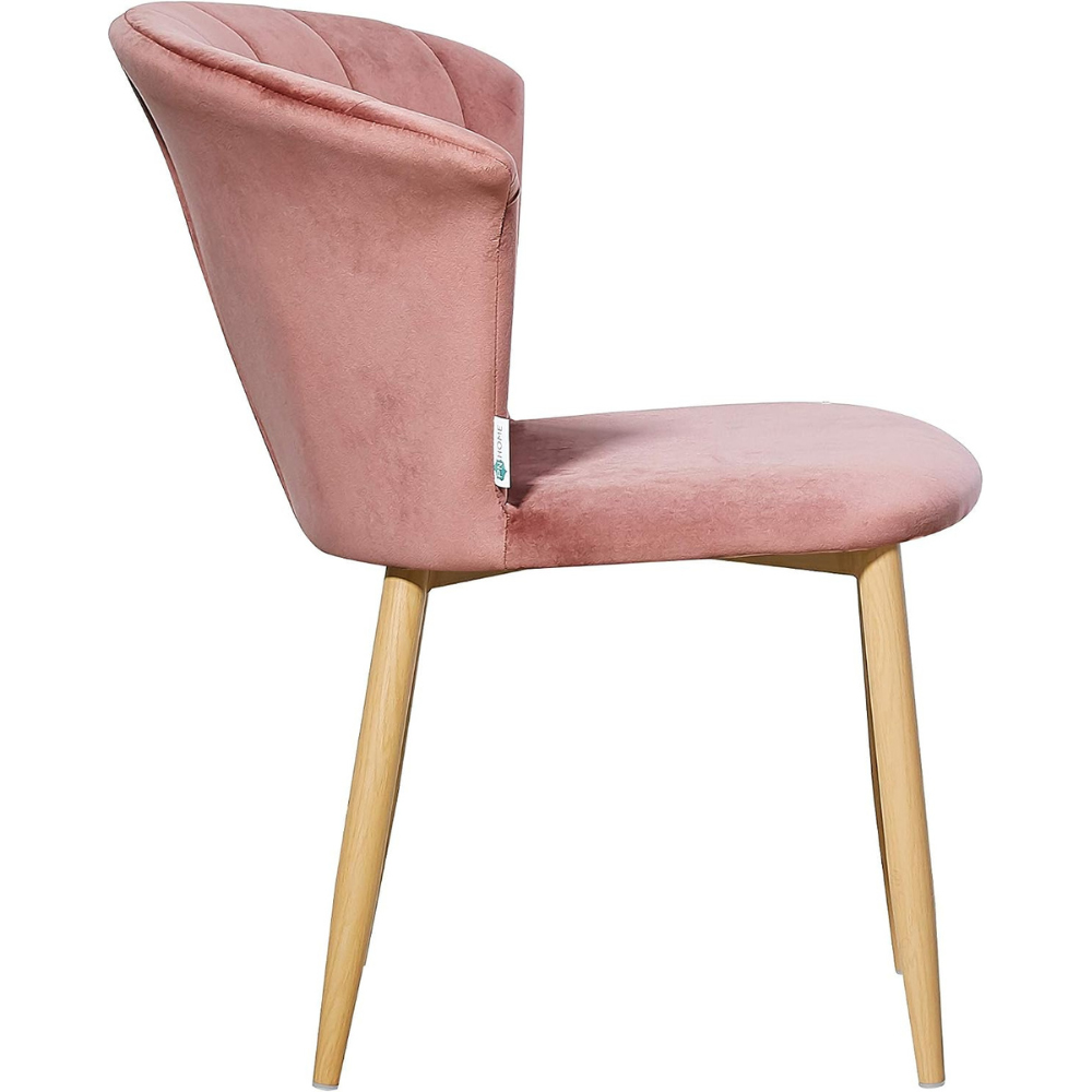 Life Interiors Elsa Pink Velvet Upholstered Dining Chair Set of 2 Image 2