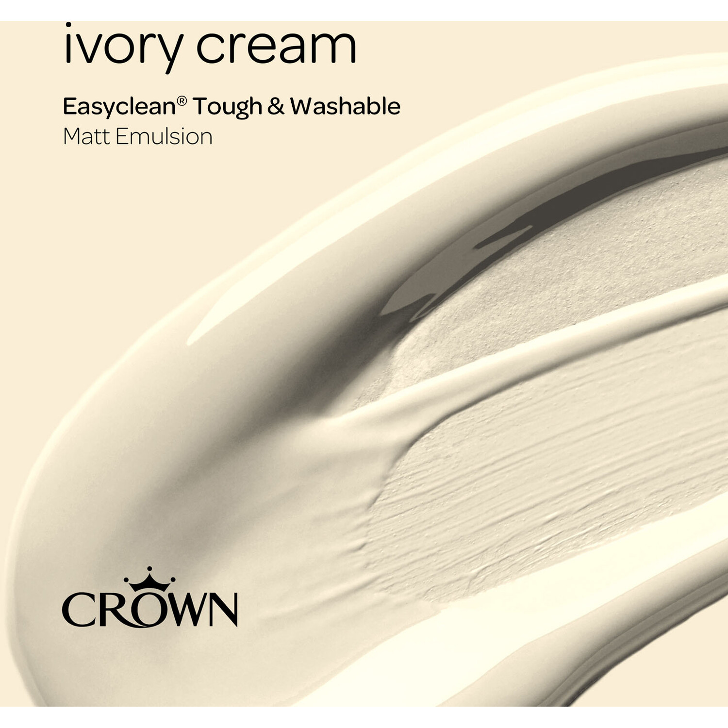 Crown Easyclean Ivory Cream Matt Emulsion Multisurface Paint 2.5L Image 10