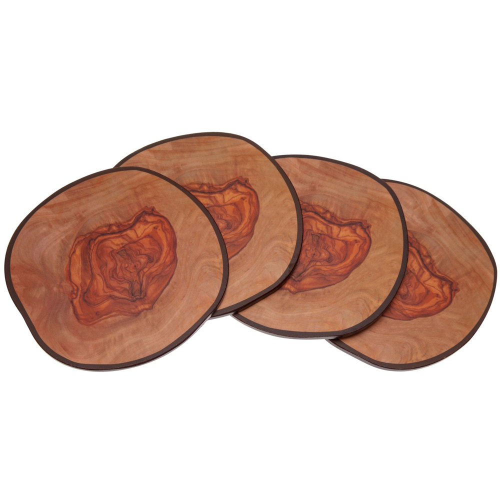 4 Pack Olive Wood Coaster Image 2